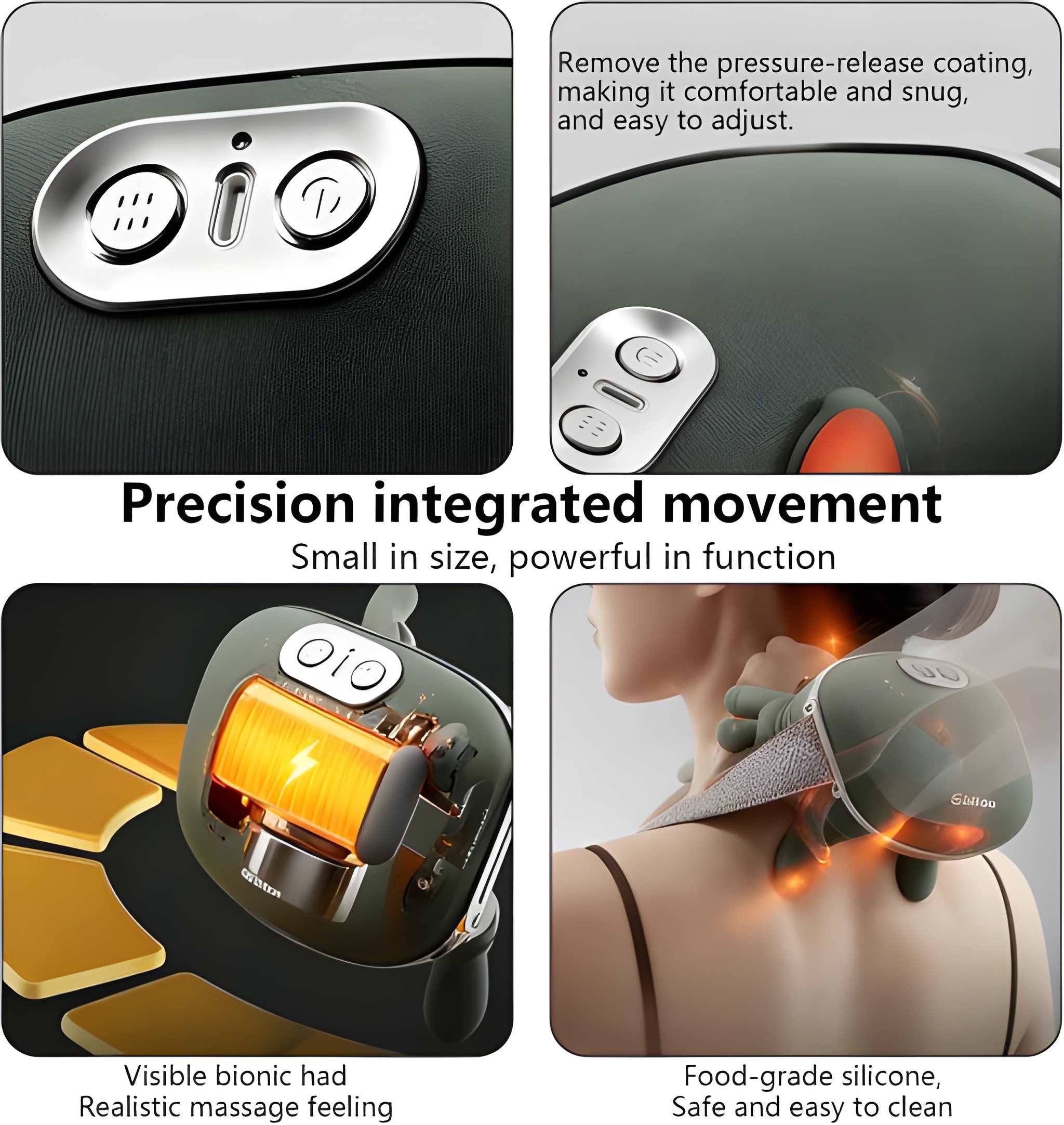 Athlix Nacken-Massagegerät 4D Nackenmassagegerät Kabellos, Nacken- und Halswirbelsäule Massage