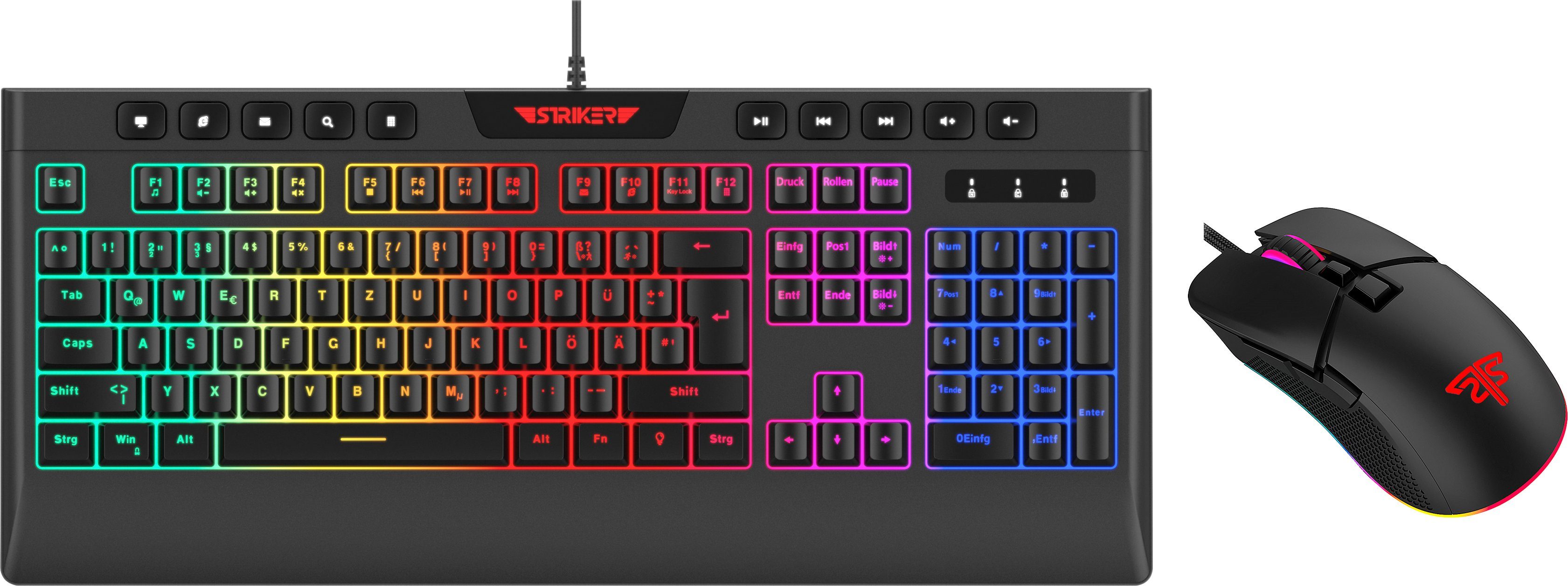 Hyrican Striker Gaming Sparset Level Bronze Tastatur- und Maus-Set, (ST-GKB8115 + ST-GM005)