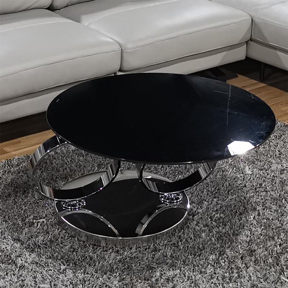 Wohnzimmer JVmoebel Luxus Tische Design Schwarz Couch Couchtisch, Rund Couchtisch Beistell Tisch