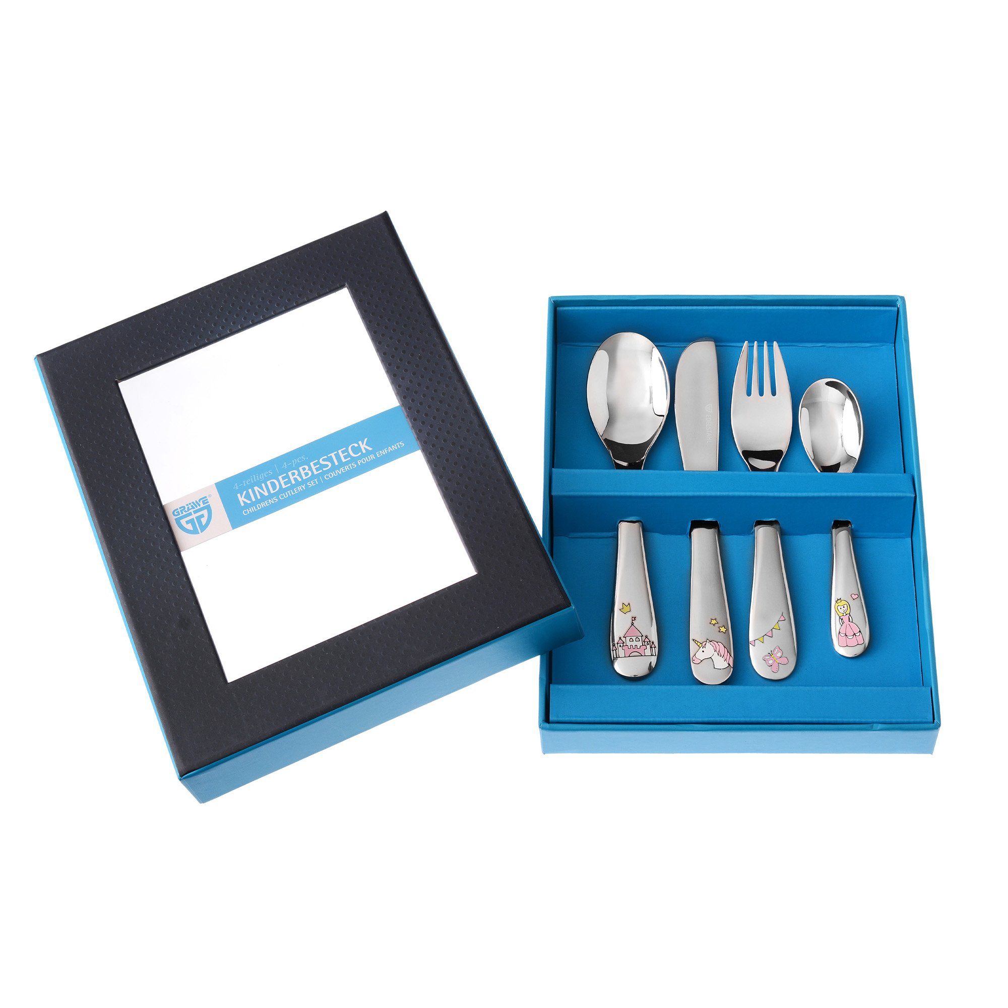 GRÄWE Kinderbesteck GRÄWE Kinderbesteck 4-teilig PRINZESSIN, Edelstahl