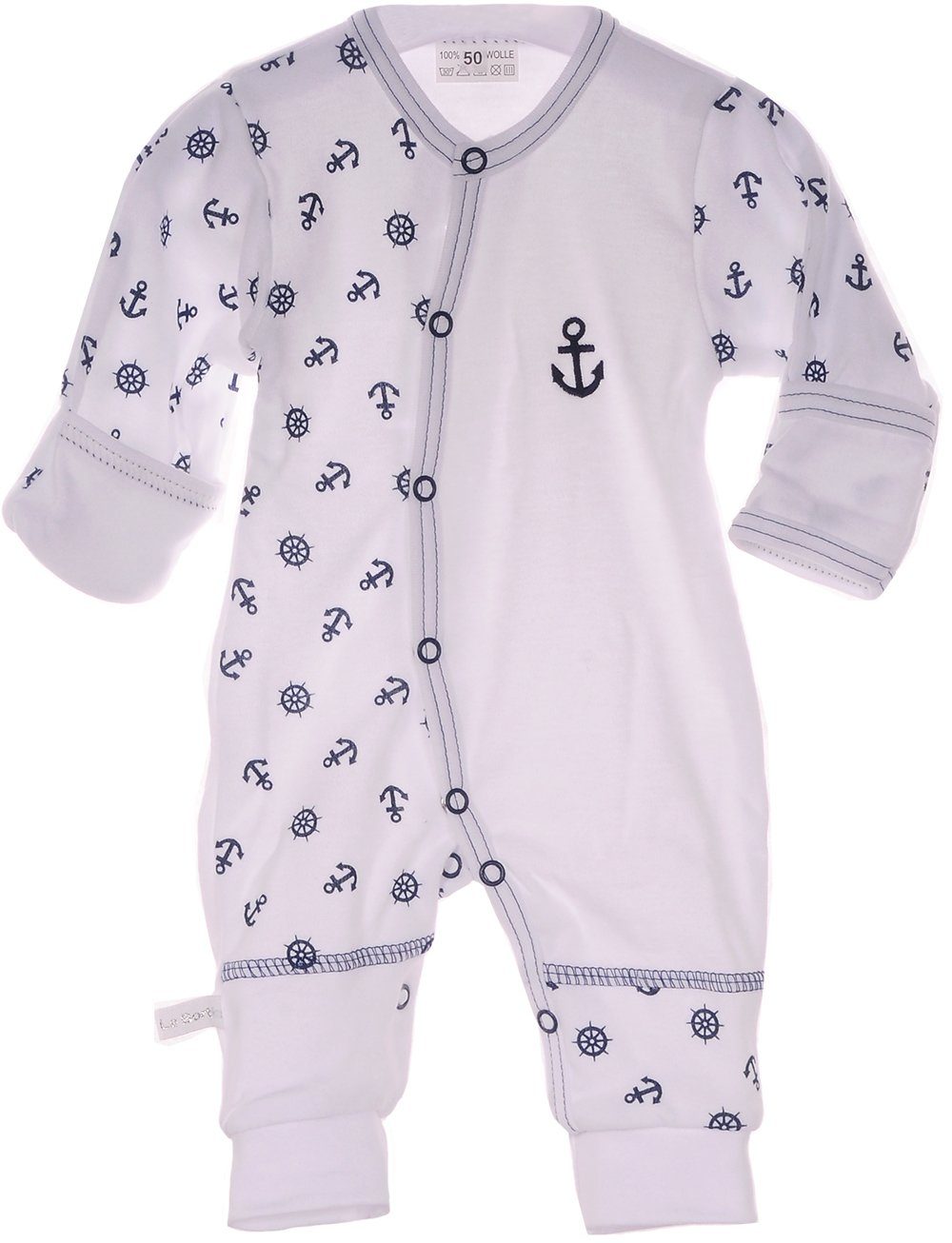 La Bortini Schlafoverall Schlafanzug Pyjama Overall Baby Strampler 50 56 62 68 74 80 86 mit Kratzschutz-Funktion, ohne Füßchen