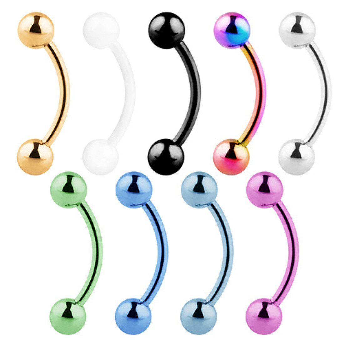 Taffstyle Augenbrauenpiercing Augenbrauenpiercing Piercing Banane Rosegold günstig online kaufen