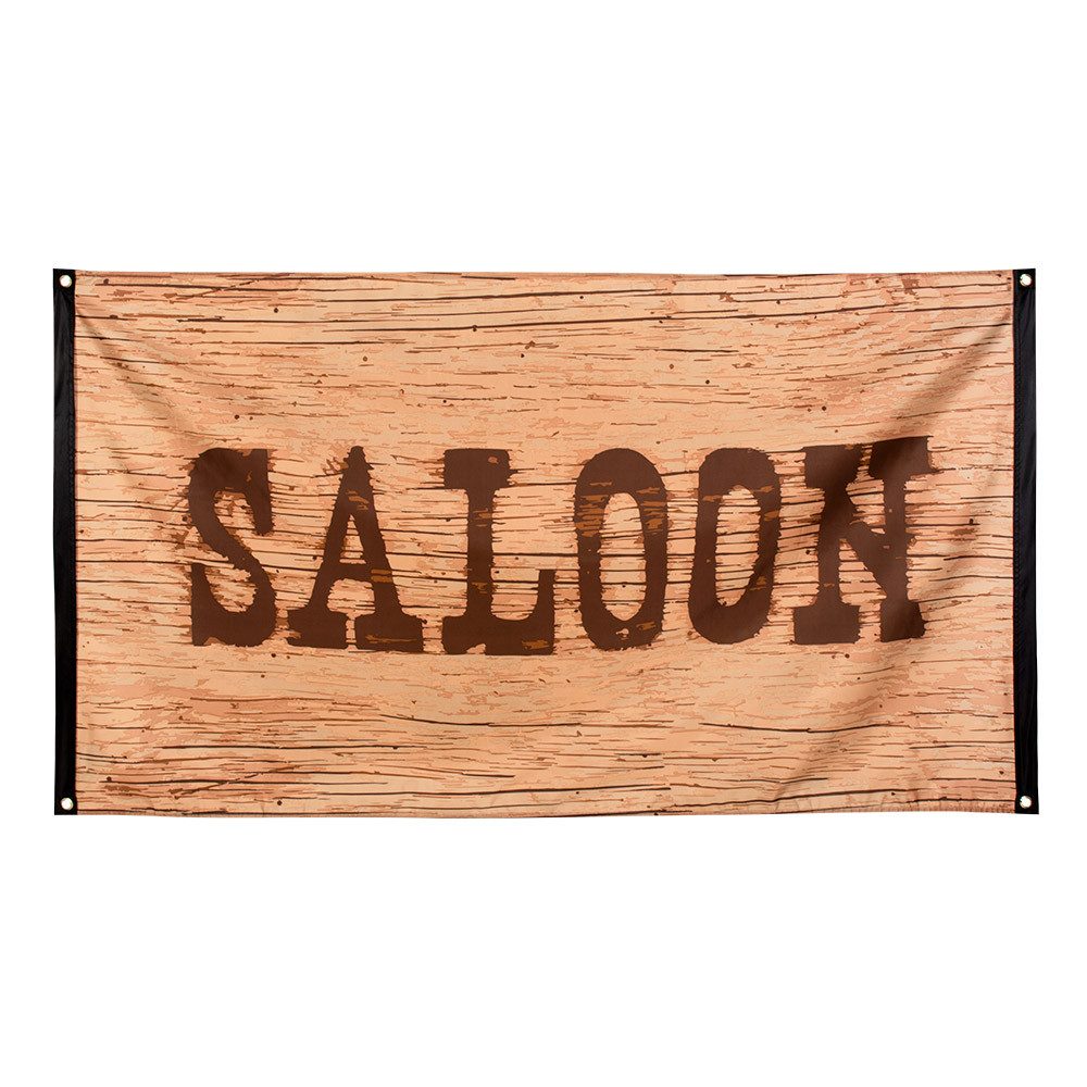 Boland Cowboy-Kostüm Fahne Wild West Saloon Polyester Deko 90x150 cm für Westernparty Bar, Mit praktischen Ösen zum einfachen Aufhängen