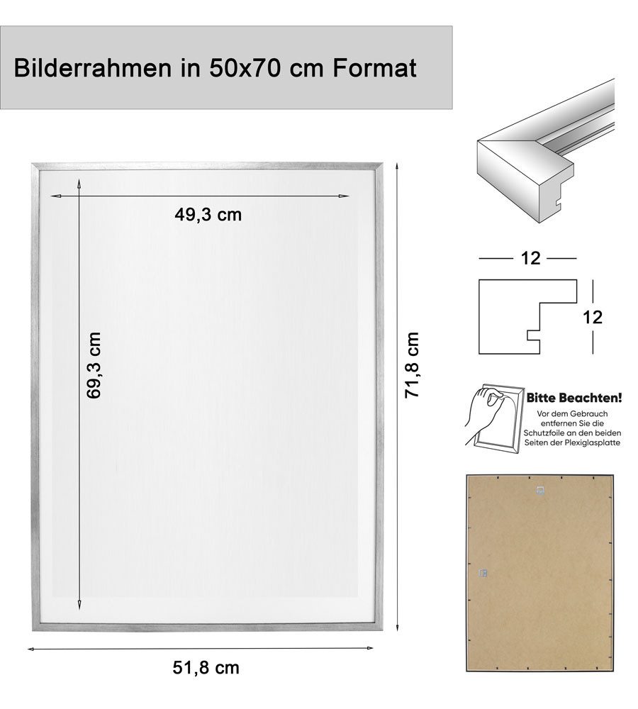 IDEAL TREND Bilderrahmen 3er 5er Set Holz Bilderrahmen Lifestyle Plexi Foto Rahmen Collage Wand, für 3 Bilder (3 St), Holz Bilderrahmen mit Papiereinleger und K – Bild 5 von 5