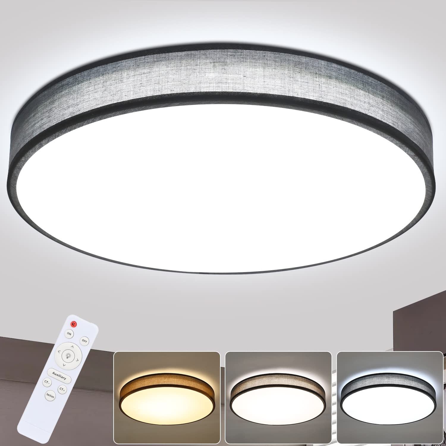 Nettlife LED Deckenleuchte Schlafzimmer Dimmbar Schwarz günstig online kaufen