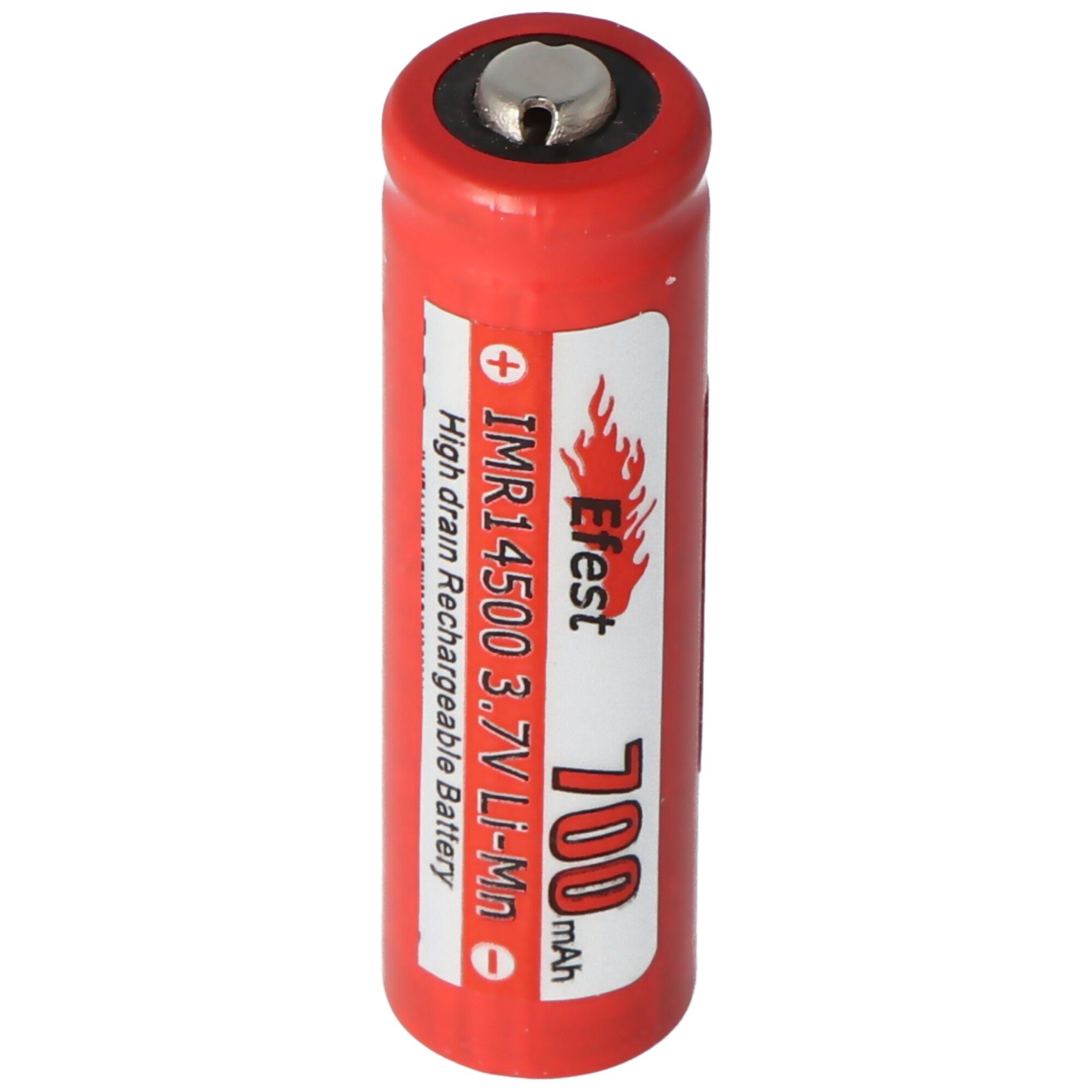 EFEST Efest IMR 14500 V2 Akku mit 700mAh 3,7V Li-Ion-Akku Pluspol erhöht, A Akku 700 mAh (3,7 V)