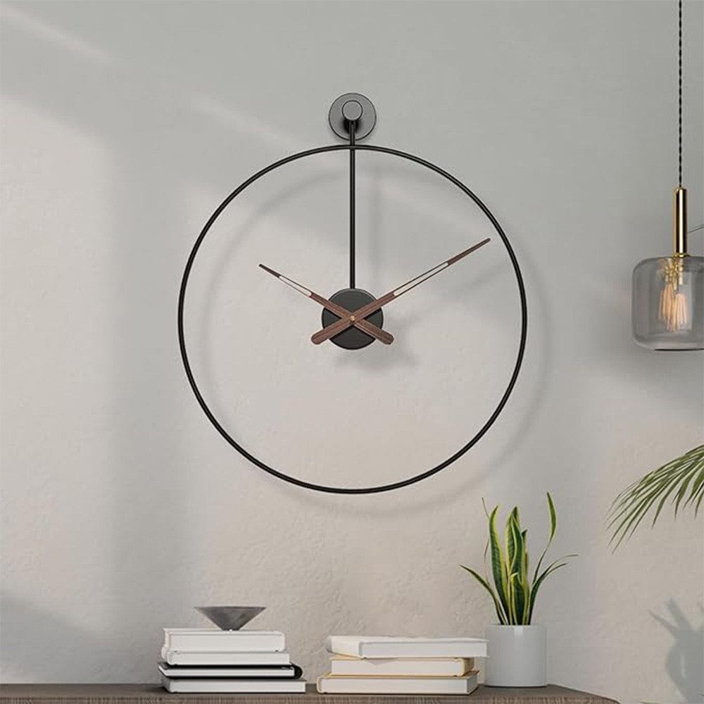 TUWENA Wanduhr Leise dekorative Metallwanduhr, geeignet für Wohnbereich