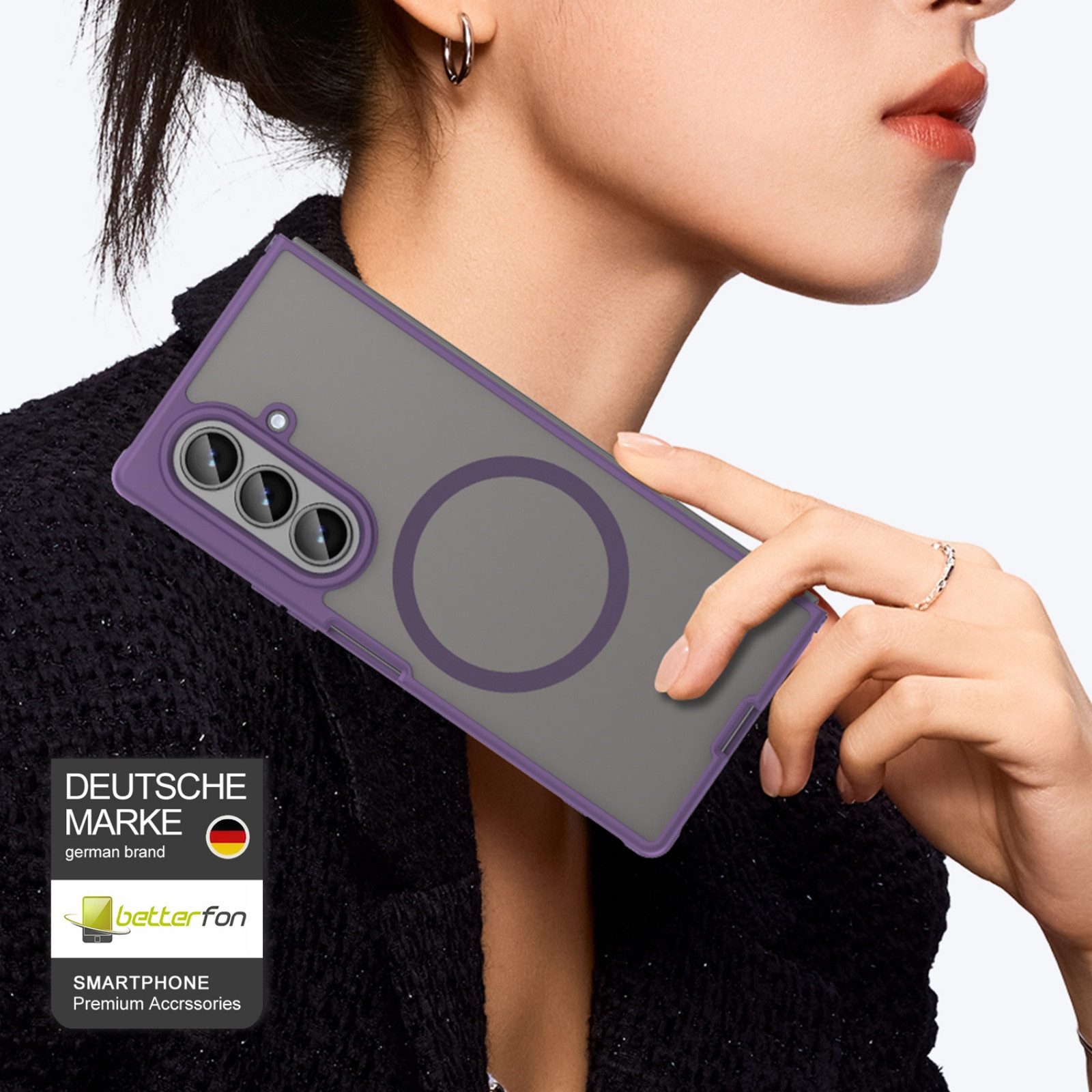 betterfon Handyhülle für Samsung Galaxy Serie Schutzhülle Magnet Case Hülle magnetisch, Magnetisches Laden, mattes Design, kratzfest & kabellos kompatibel