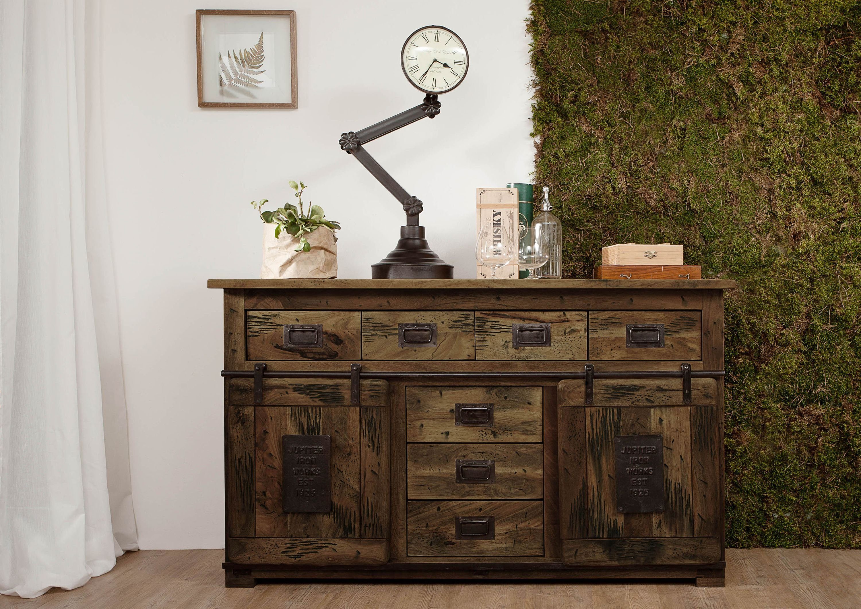 Massivmoebel24 Sideboard (Sideboard Mango 150x45x90 braun günstig online kaufen