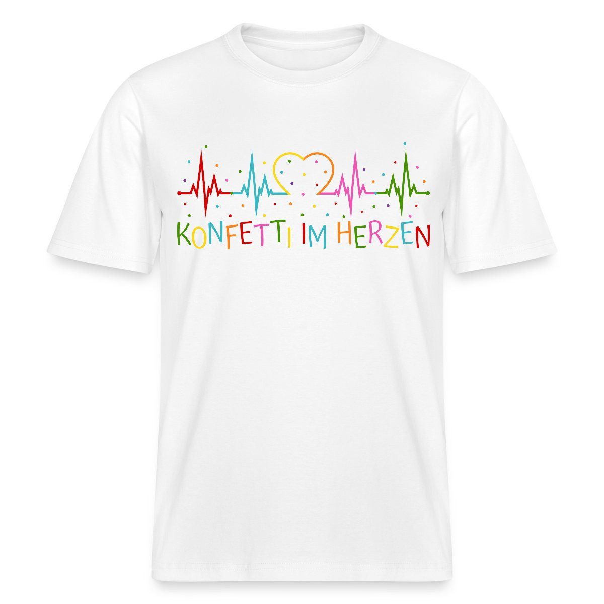 Spreadshirt T-Shirt Konfetti im Herzen Herzschlag Herz EKG Karneval Relaxed günstig online kaufen