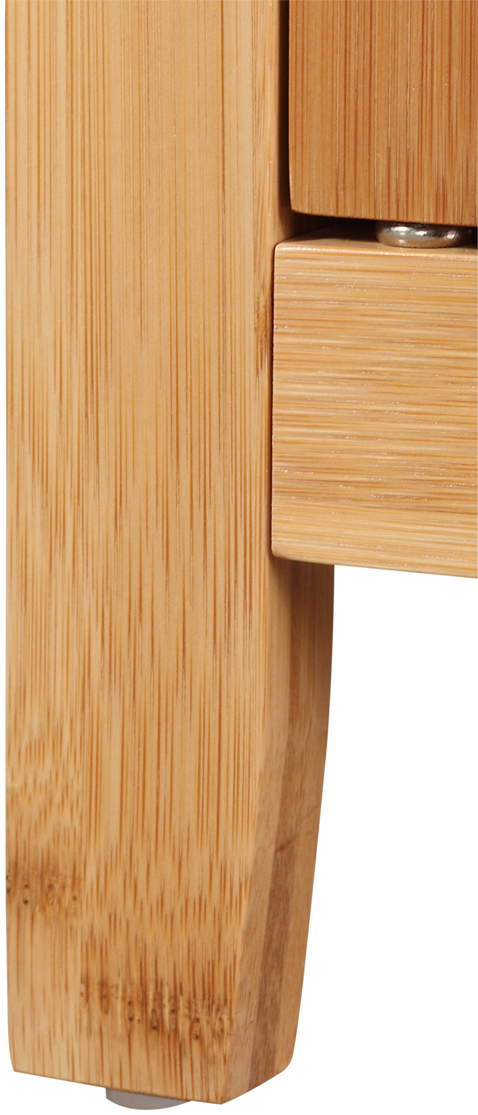 Breite Bambus in Siphonausschnitt, Waschbeckenunterschrank cm, 67 der mit welltime Bambus Badezimmerschrank
