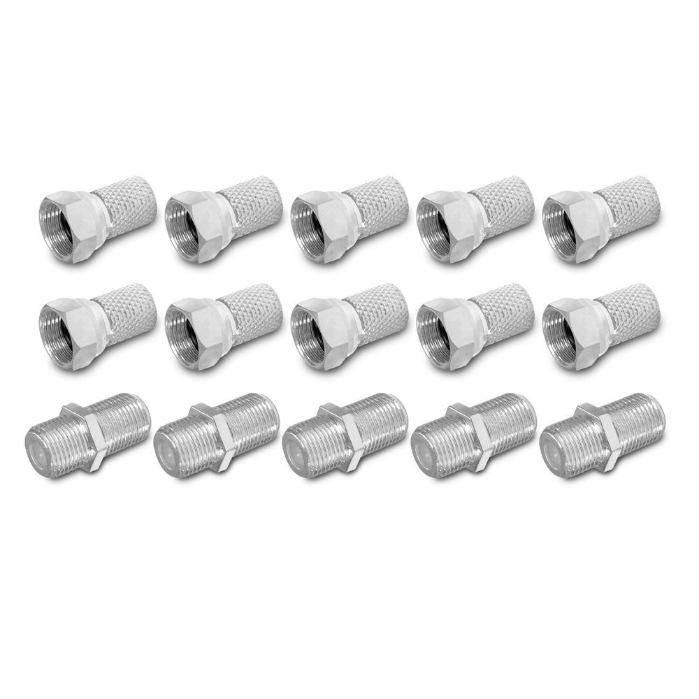 Kabelzubehör ARLI 10x F-Stecker 7 - 7,4 mm + 5x F-Verbinder Set