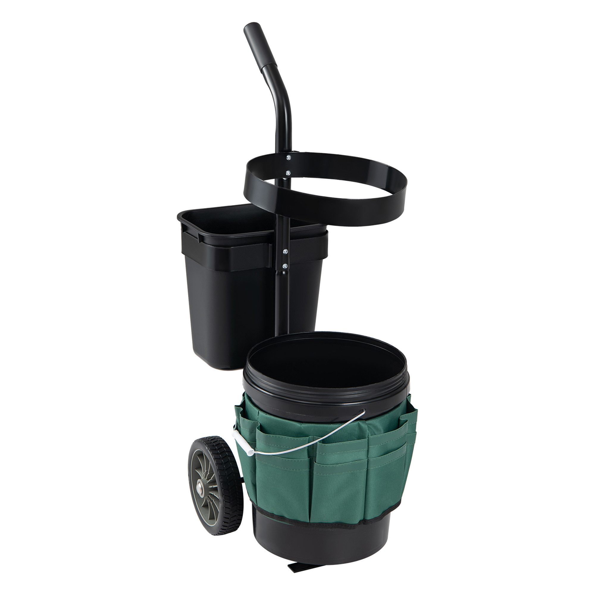 KOMFOTTEU Bollerwagen Gartenwagen Transportwagen, mit 10 L & 20 L Eimer, Gerätehalter & Tasche