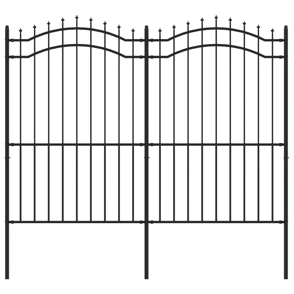 vidaXL Gartenzaun Gartenzaun mit Speerspitze Schwarz 239 x 175 cm Pulverbeschichteter St, (1-St)