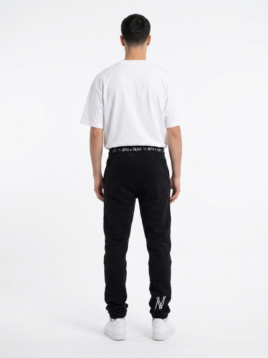 ENVYME Jogger Pants Jogginghose Sweatpants „Love Is War" Vintage Used-Look