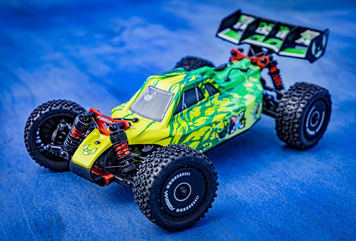 Absima RC-Auto 1:12 Brushless 3S High-Speed Buggy NEON FURRY Allrad (Set, inkl. 2.4 GHz Fernsteuerung, 3S Fahrakku und USB Ladekabel), 100% Elektrisch