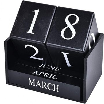 Lubgitsr ewige Kalender Ewiger Tischkalender aus Holz, Blöcke, Schreibtischzubehör, Holzkabine