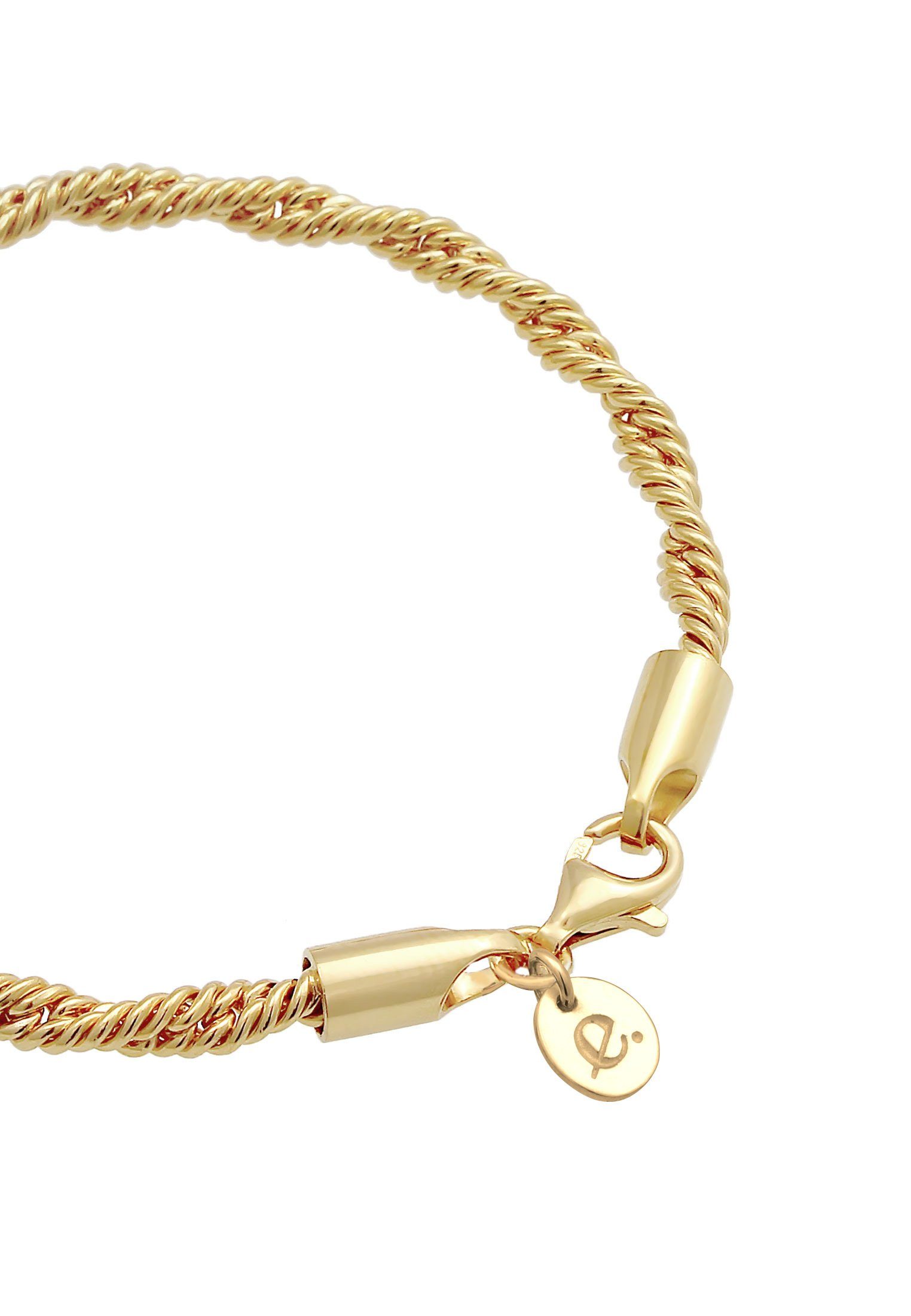 Elegant Premium 925 Kordel Gedreht Basic Gold Elli Silber Armband