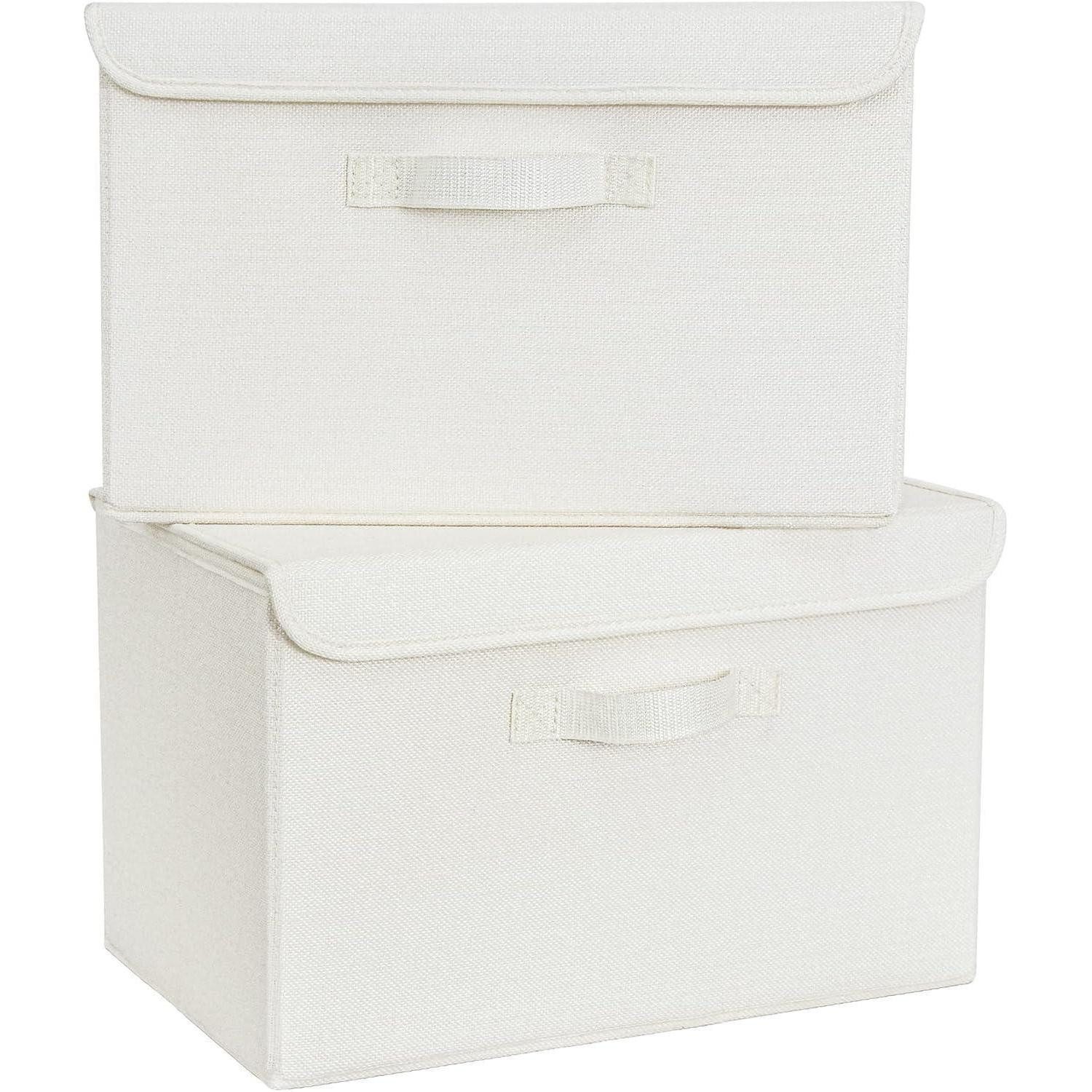 LuxusKollektion Faltbox Aufbewahrungsboxen mit Deckel 2er Set Faltbare Ordnungsboxen