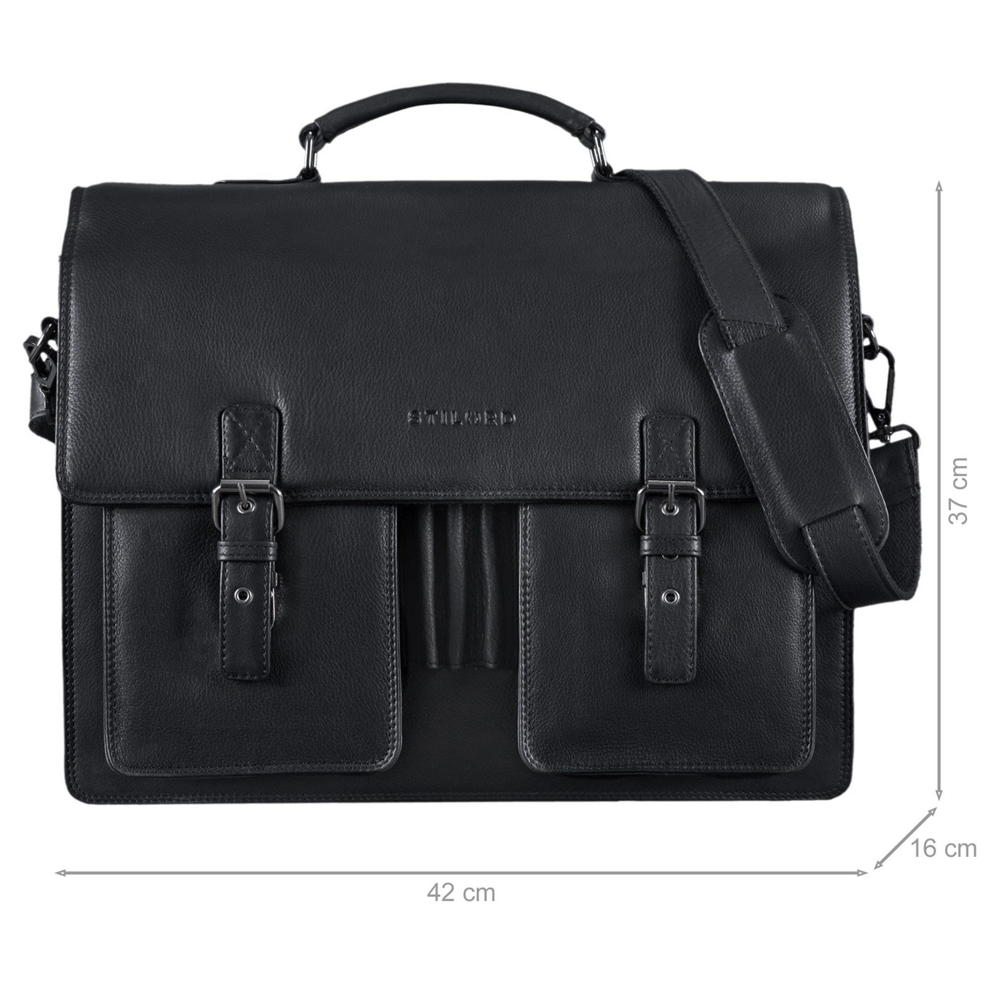 STILORD Aktentasche "Anton" Aktentasche Leder XL