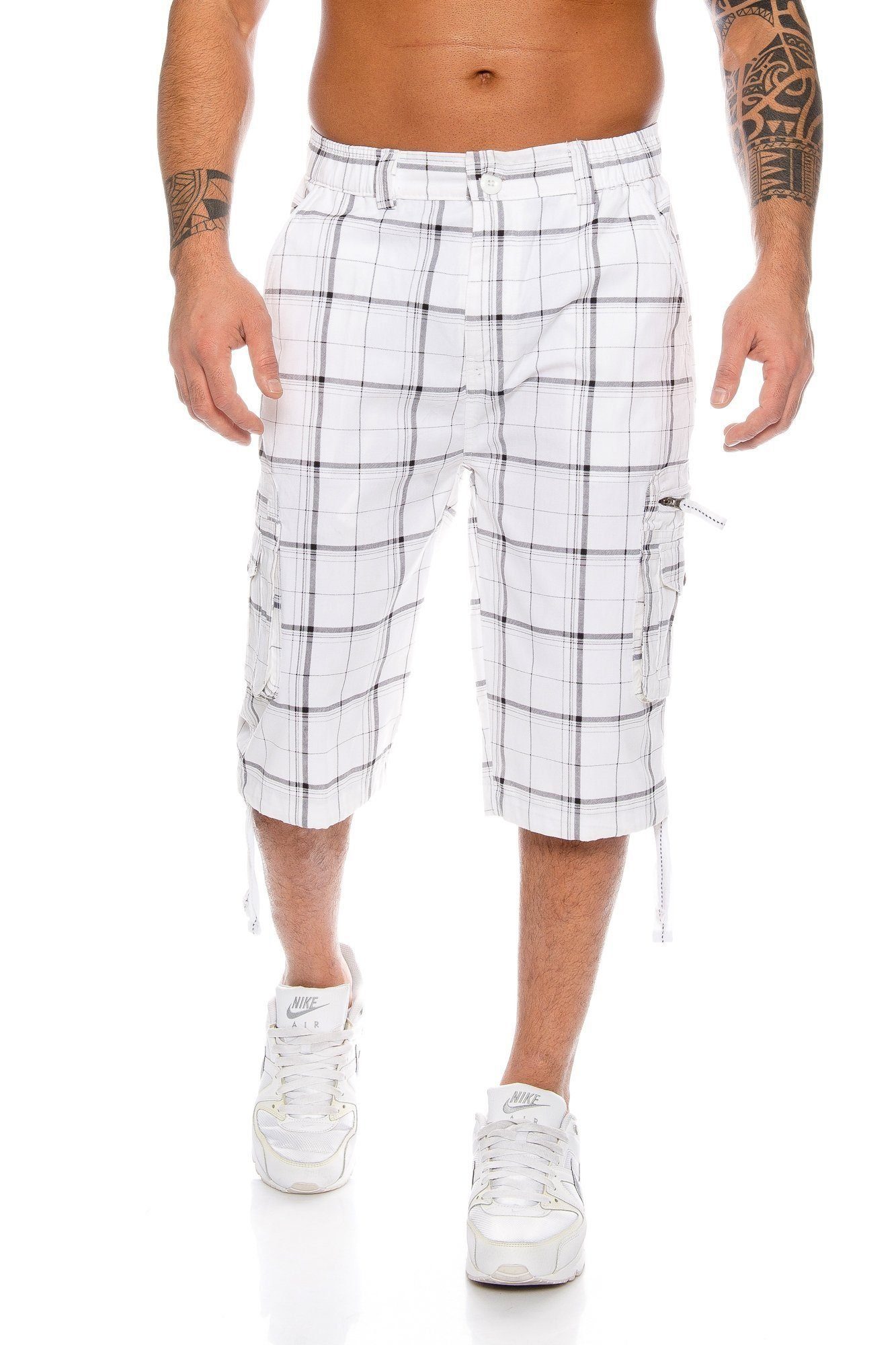 Kendindza Collection Cargoshorts 3/4 Bermuda Shorts Herren, Kurze Hose Herren, Cargobermuda Taschen, Kopf und Reisverschluss