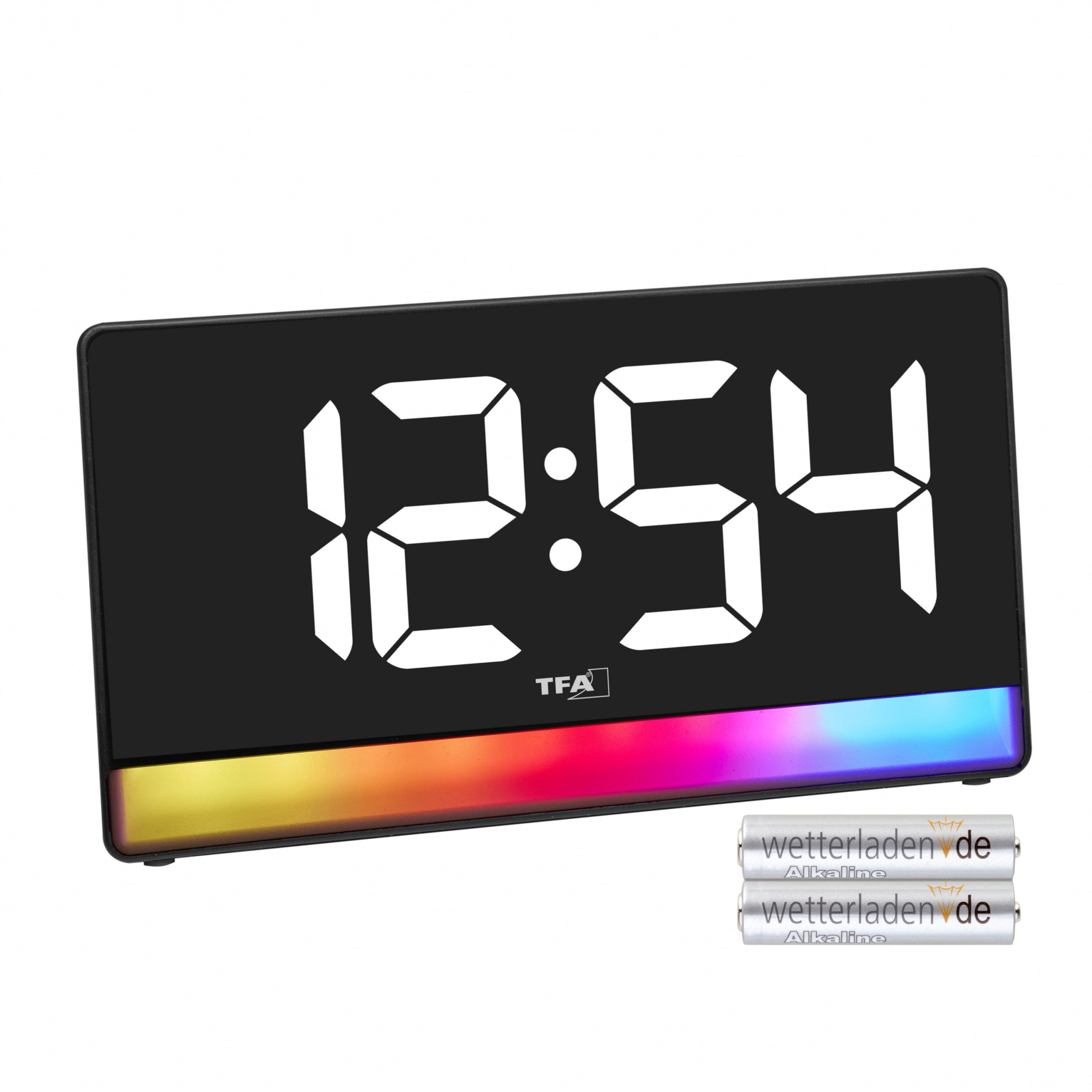 TFA Dostmann Wecker 60.2051.01 Digitalwecker mit Stimmungslicht und USB Port