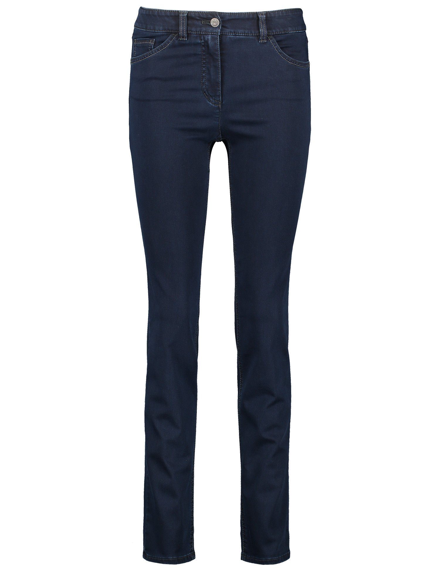 GERRY WEBER Slim-fit-Jeans 5-pocket Jeans Slimfit dark blue denim