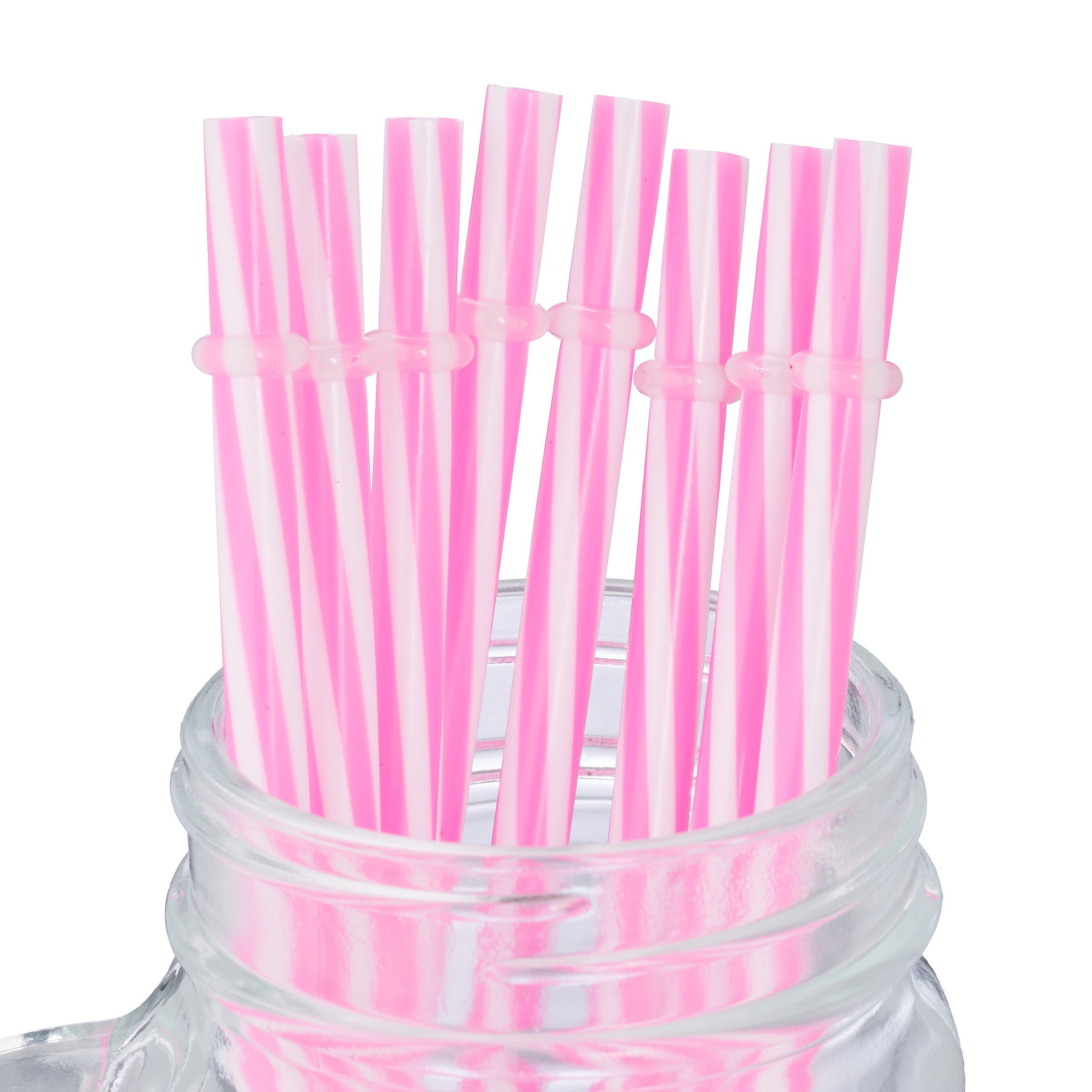 relaxdays Gläser-Set 8er Set Trinkgläser mit Deckel Flamingo, Glas