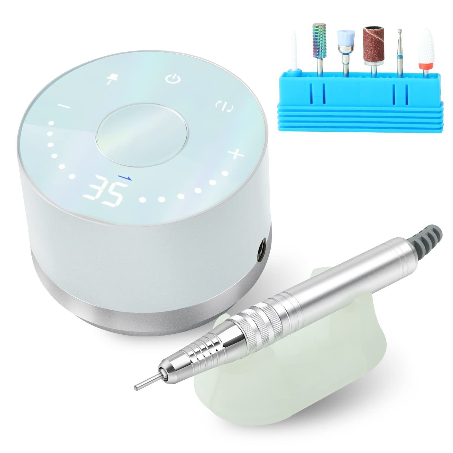 JCMaster Maniküre-Pediküre-Set, UltraTouch+ Nagelfräser 35000Umin mit 6xBits