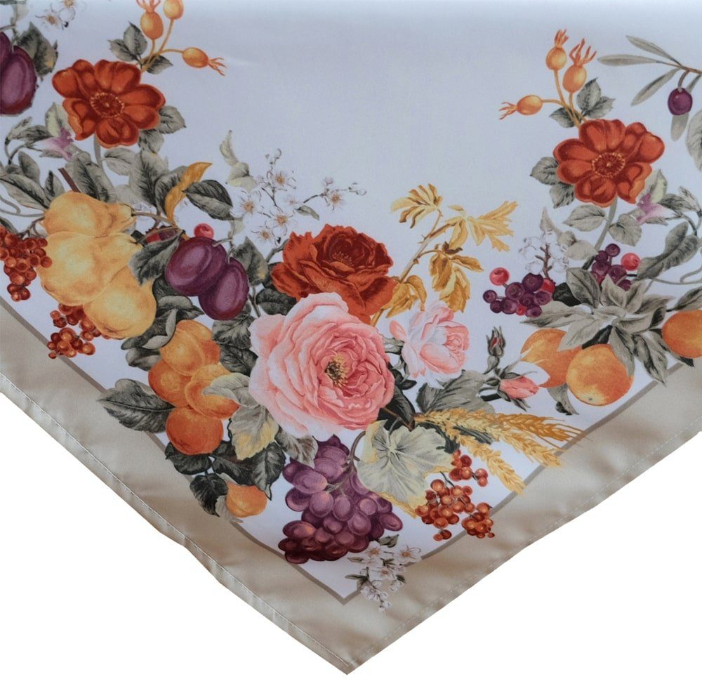 matches21 HOME & HOBBY Tischdecke Mitteldecke herbstliche Rosen Druck bunt günstig online kaufen