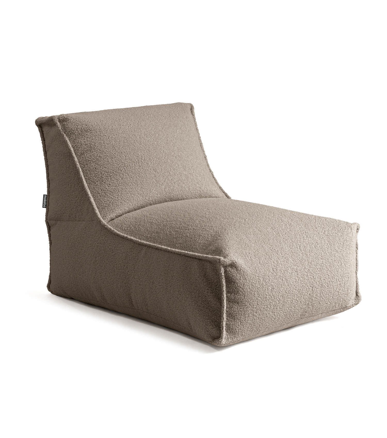 mokebo Sitzsack Bouclé 'Doze' Teddystoff Liege Bean Bag Wohnzimmer (aus Teddystoff), Made in Germany, Indoor, gemütlicher Boucléstoff, Liege Braun