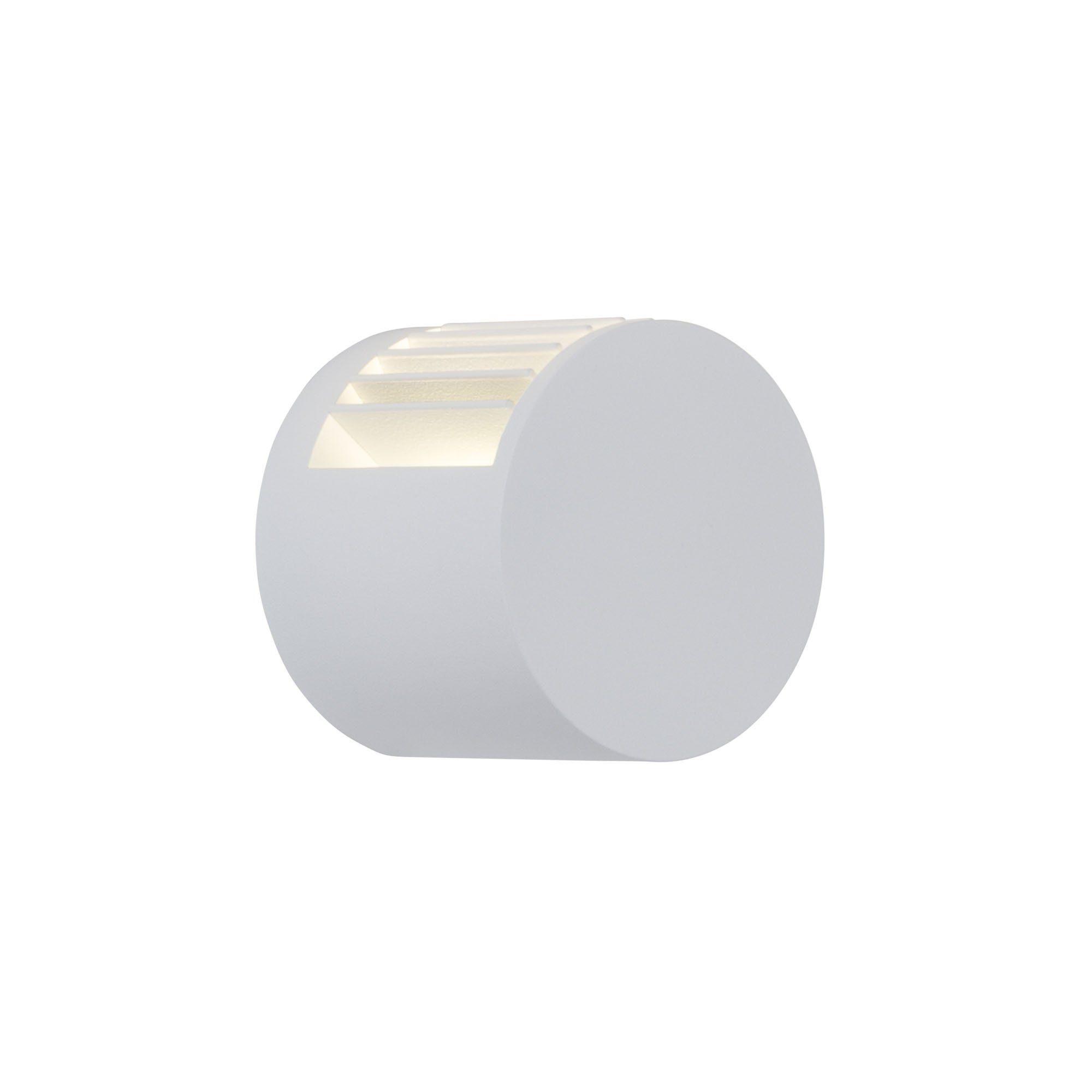 AEG LED Wandleuchte Judon, LED wechselbar, Warmweiß, Ø 7,9 cm, 310 lm, warmweiß, IP65, Alu-Druckguss/Glas, weiß | Wandleuchten