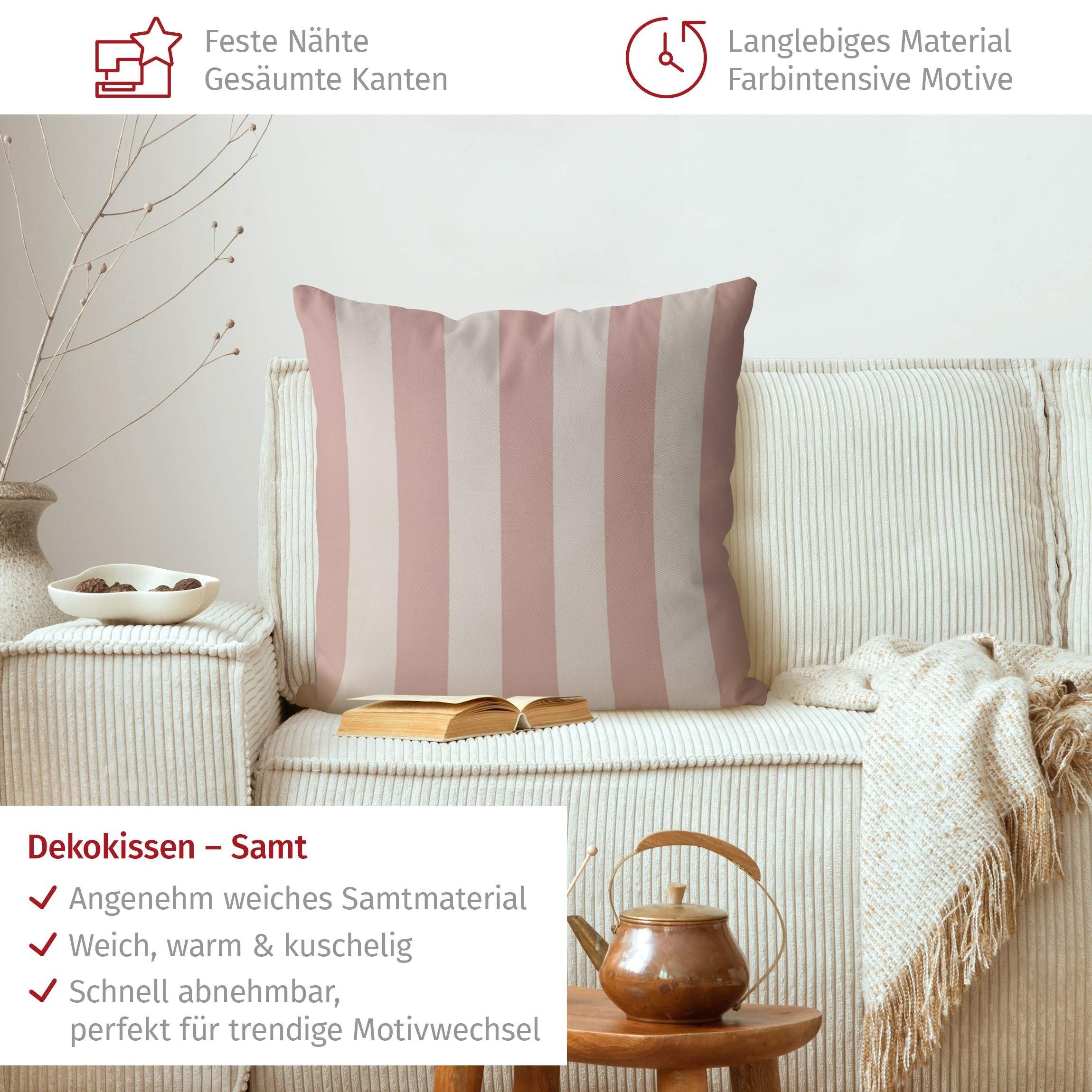 Bilderdepot24 Dekokissen drinnen Kissenhülle/ Sofakissen/ Zierkissen rosa Muster Abstrakt, Bezug mit / ohne Füllung Zierkissen Outdoor Sofa Bett