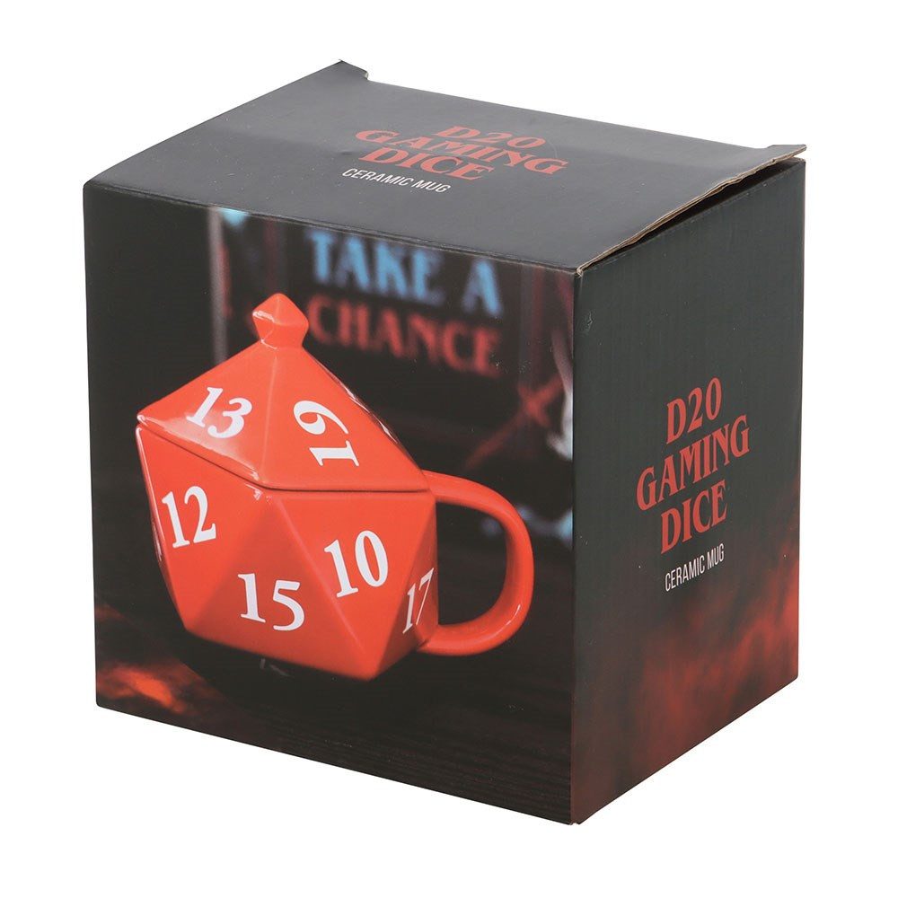 Something Different Tasse Rollenspieler D20 Würfel Gaming Tasse Becher in rot in 3D, Rollenspieler D20 Würfel Gaming Tasse Becher in rot in 3D