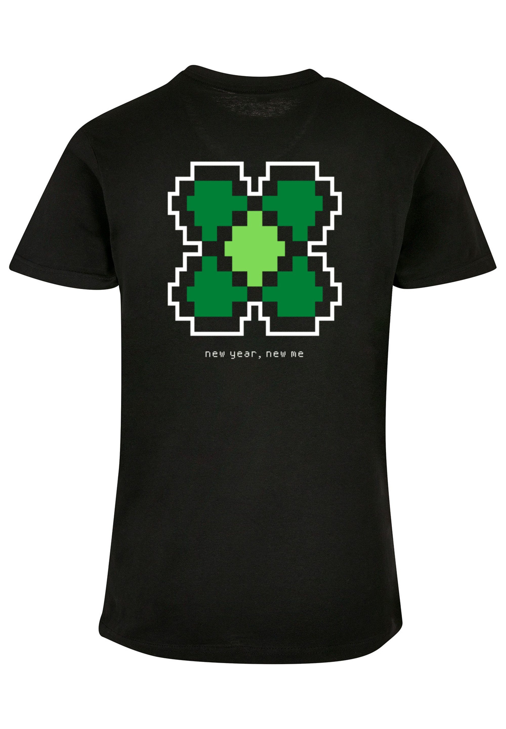 Happy Pixel Print New F4NT4STIC T-Shirt Year Kleeblatt