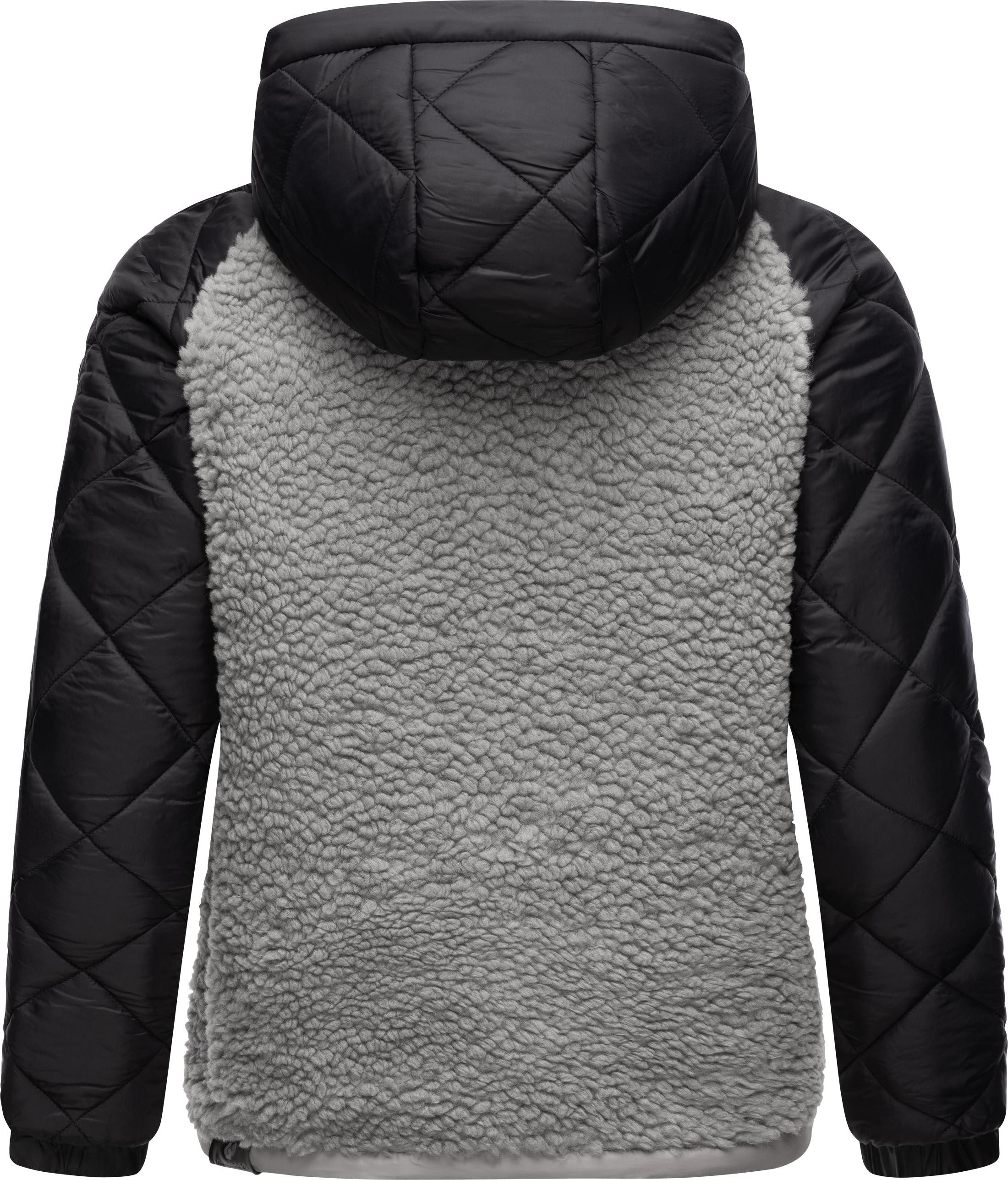 Ragwear Outdoorjacke Leeloo Damen Übergangsjacke aus Teddyfleece mit gesteppten Ärmeln
