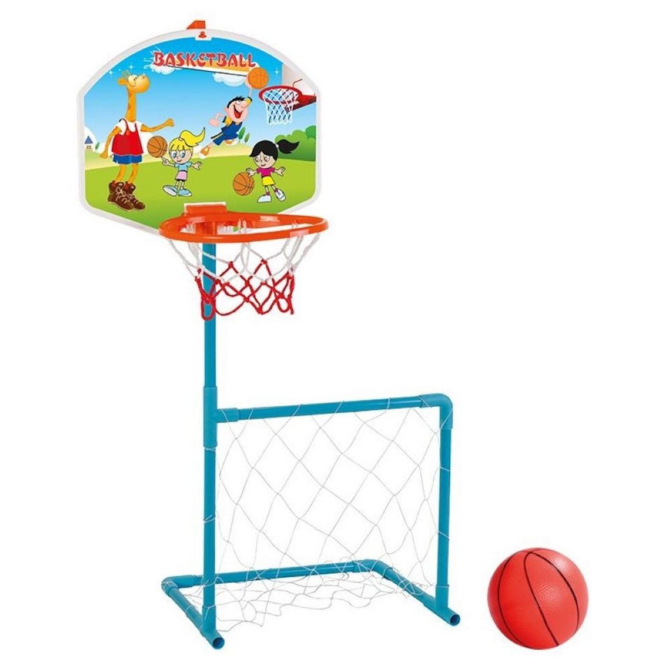 Pilsan Basketballständer Kinderbasketballkorb und Fußballset 03392, ab 3  Jahre, drin und draußen