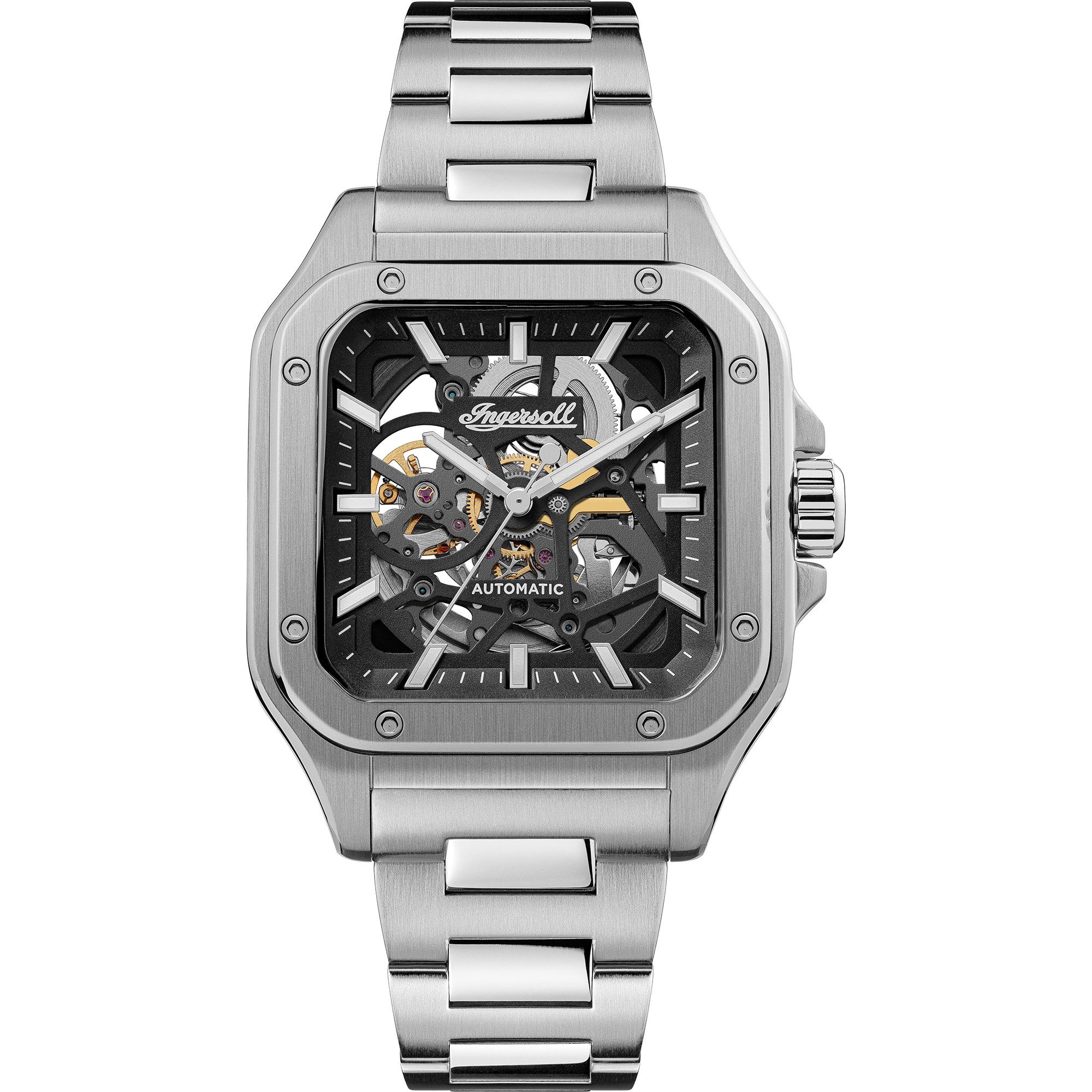 Ingersoll Automatikuhr The Ollie I14501, Armbanduhr, Herrenuhr, Mechanische Uhr, Edelstahlarmband, analog