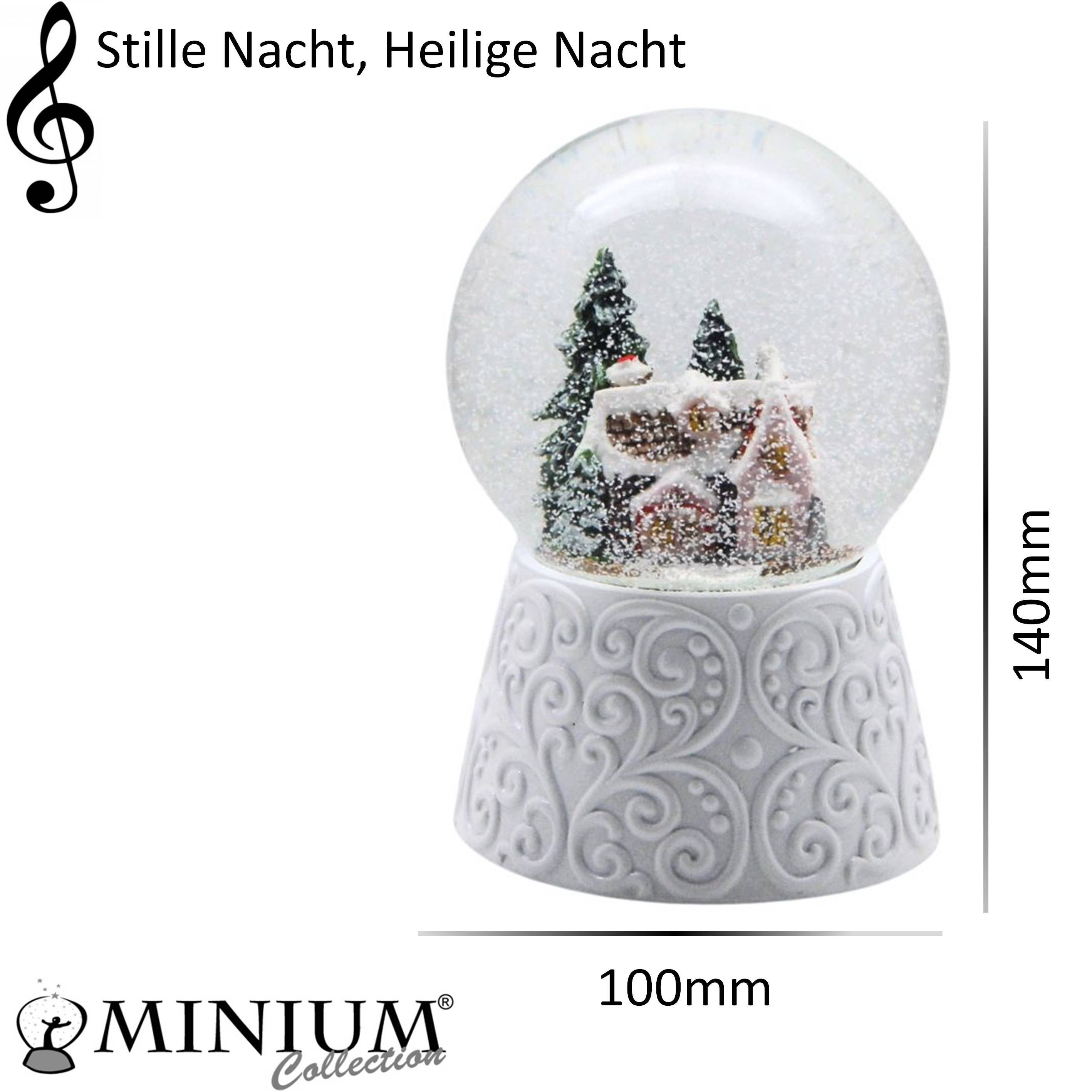 breit Schneekugel Spieluhr Lebkuchenhaus MINIUM-Collection Weihnachtsbäckerei Zuckerbäckerhaus 10mm
