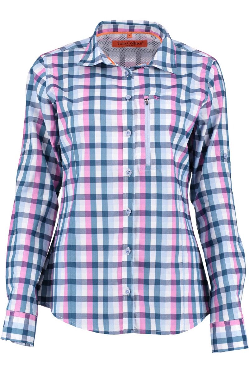 Tom Collins Outdoorbluse Wanderbluse - RIVA - navy/hellblau/beere, oliv/navy/zitrone
