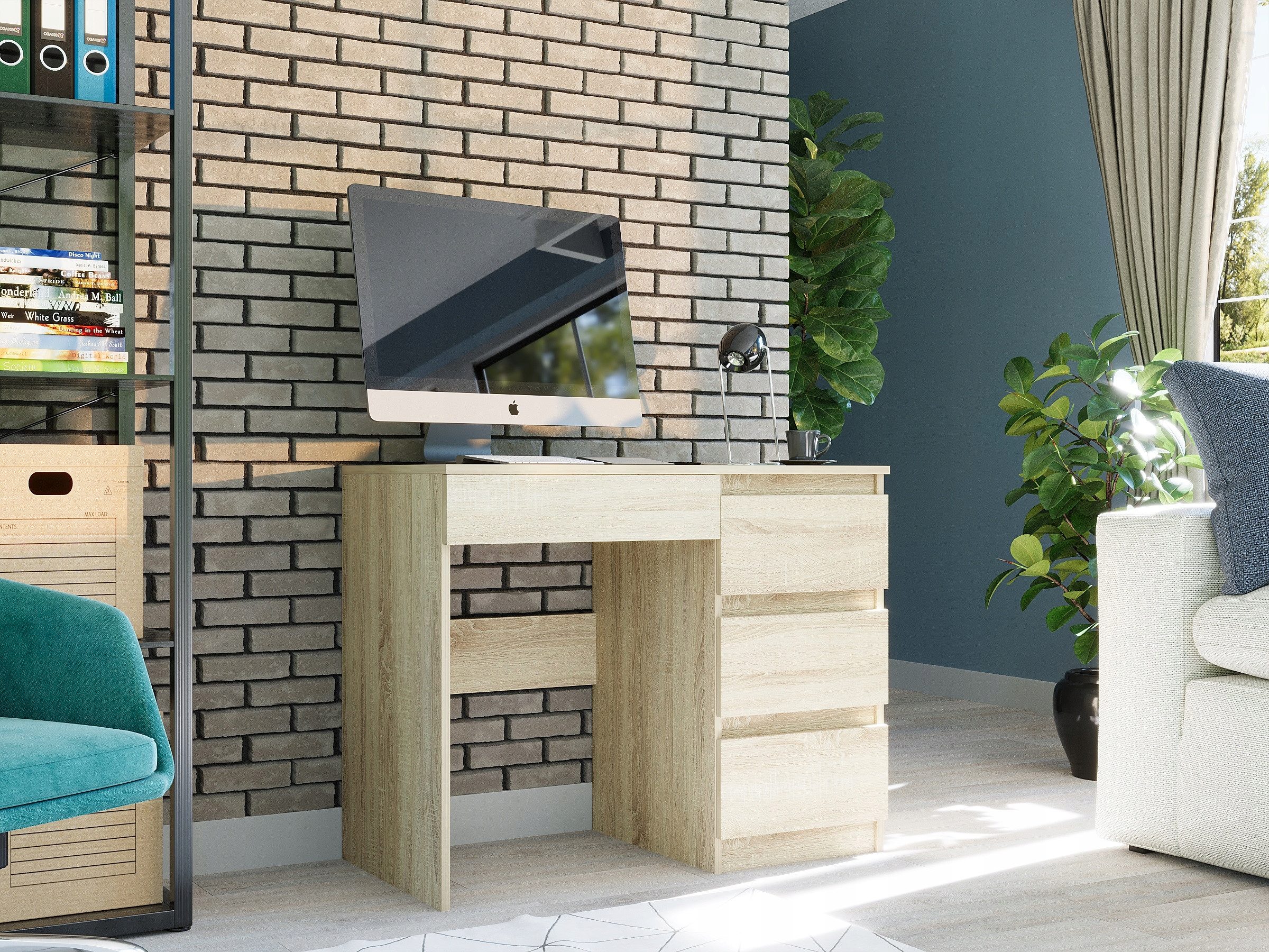 Home Collective Schreibtisch mit 4 Schubladen günstig online kaufen