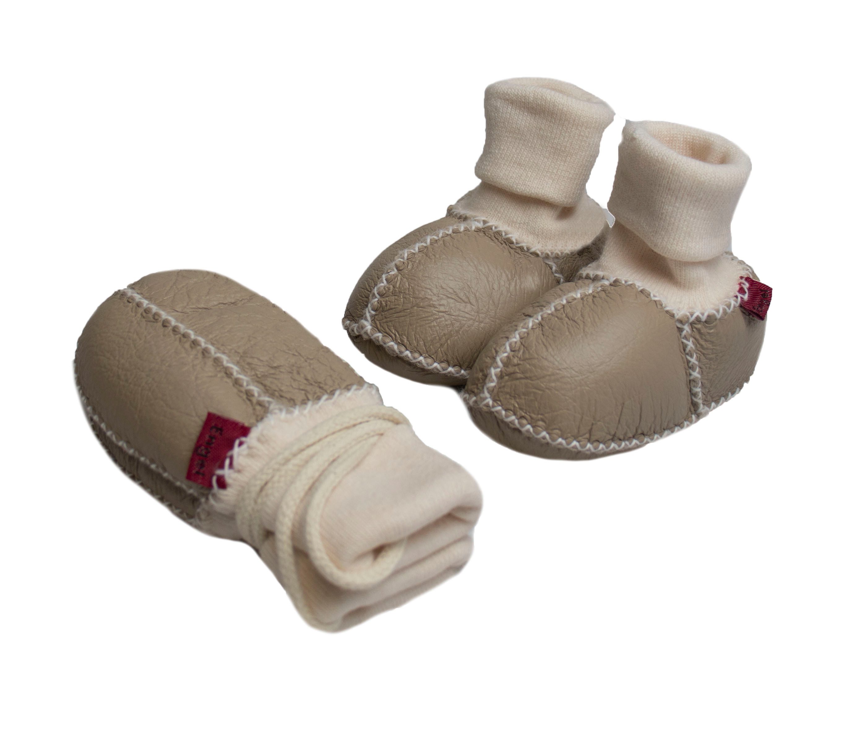 Reissner Lammfelle Baby Booties und Fäustl. Lammfell Set COLMAR Strickbünd. und Ziernaht Babystiefel – Bild 2 von 5