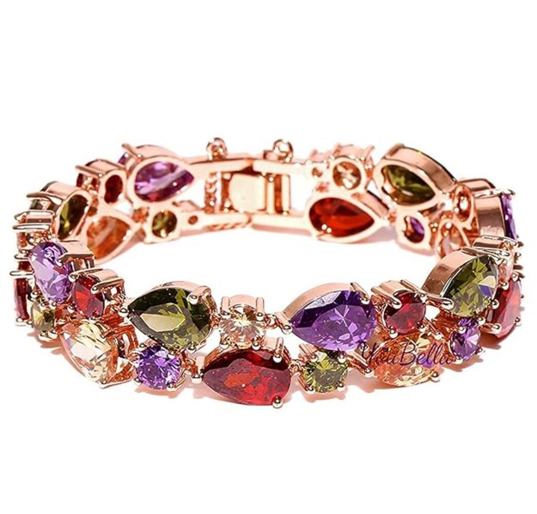 YouBella Armband AAA Schweizer Zirkon-Kristall-Armband Für Frauen & Mädchen (Inhalt der Box: Armband x 1, Langlebiges Finish, Geeignet für alle Anlässe), Material: Kristall, Messing, Modischer Kunstschmuck