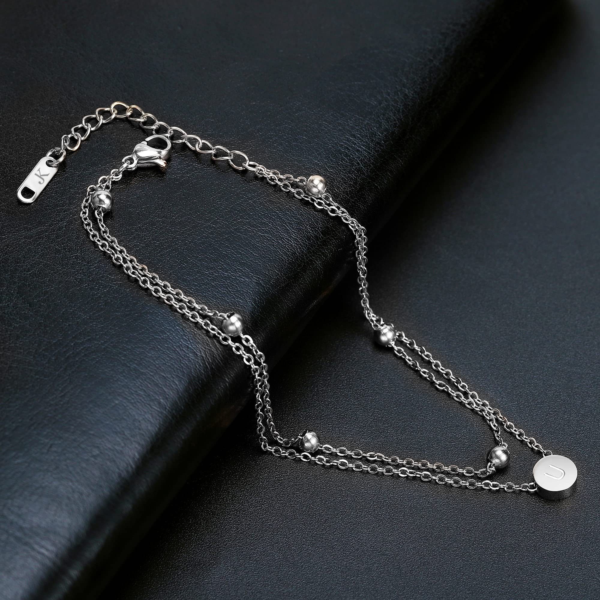 Kim Johanson Fußkette Buchstaben Anhänger A-Z in Silber (1-tlg), mit Kugeln günstig online kaufen