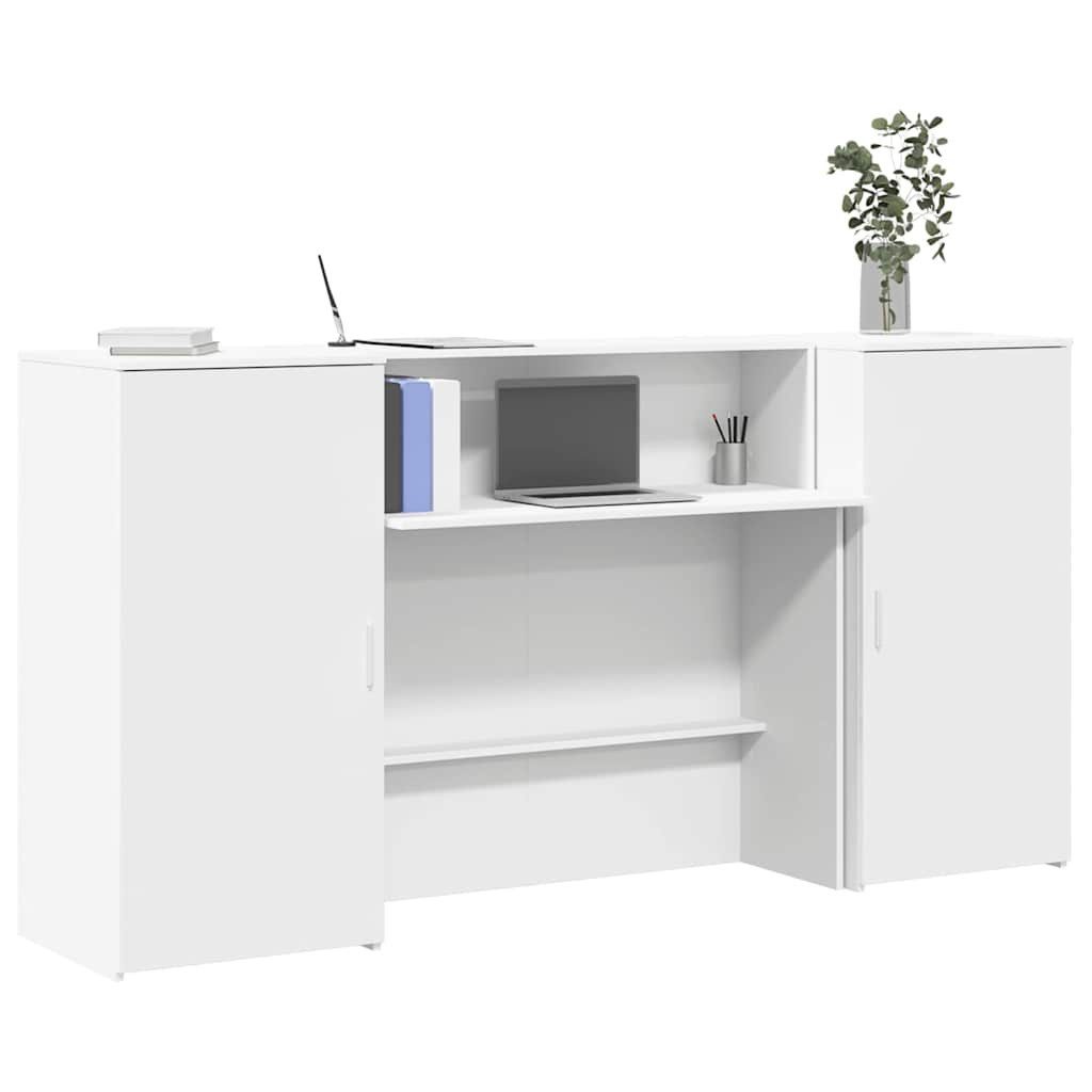 vidaXL Schreibtisch 200 x 50 x 1035 cm Empfangstheke Weiß 200x50x103,5 cm Spanplatte