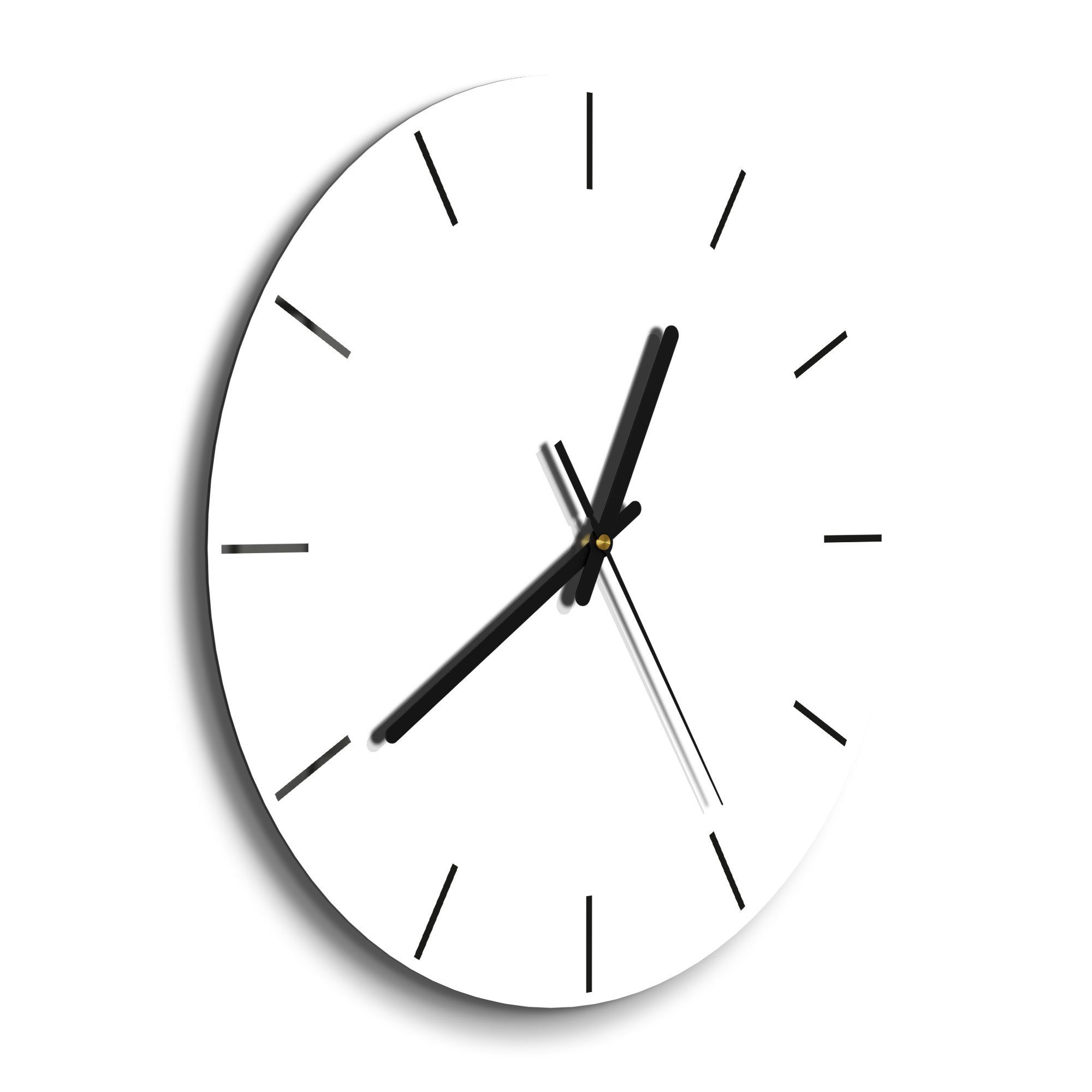 DEQORI Wanduhr 'Unifarben - Weiß' (Glas Glasuhr modern Wand Uhr Design Küchenuhr)