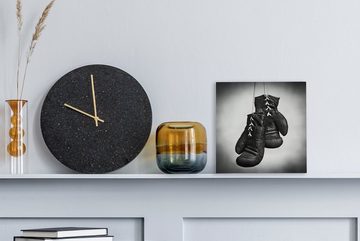 OneMillionCanvasses® Leinwandbild Boxen - Boxhandschuhe - Seil, (1 St), Leinwand Bilder für Wohnzimmer Schlafzimmer