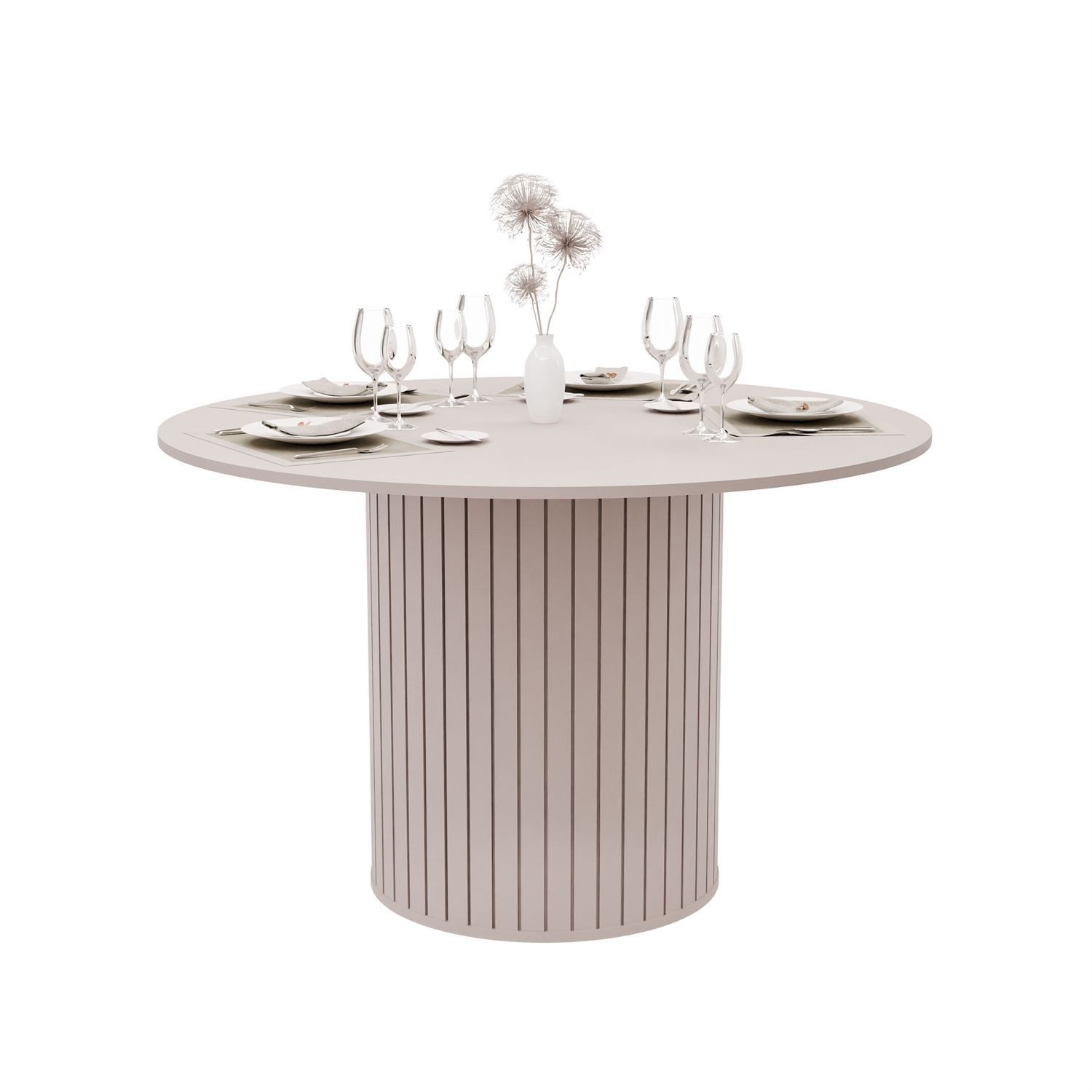 Lookway Esstisch ELODIE – Runder, nicht ausziehbarer Esstisch mit gefräster günstig online kaufen