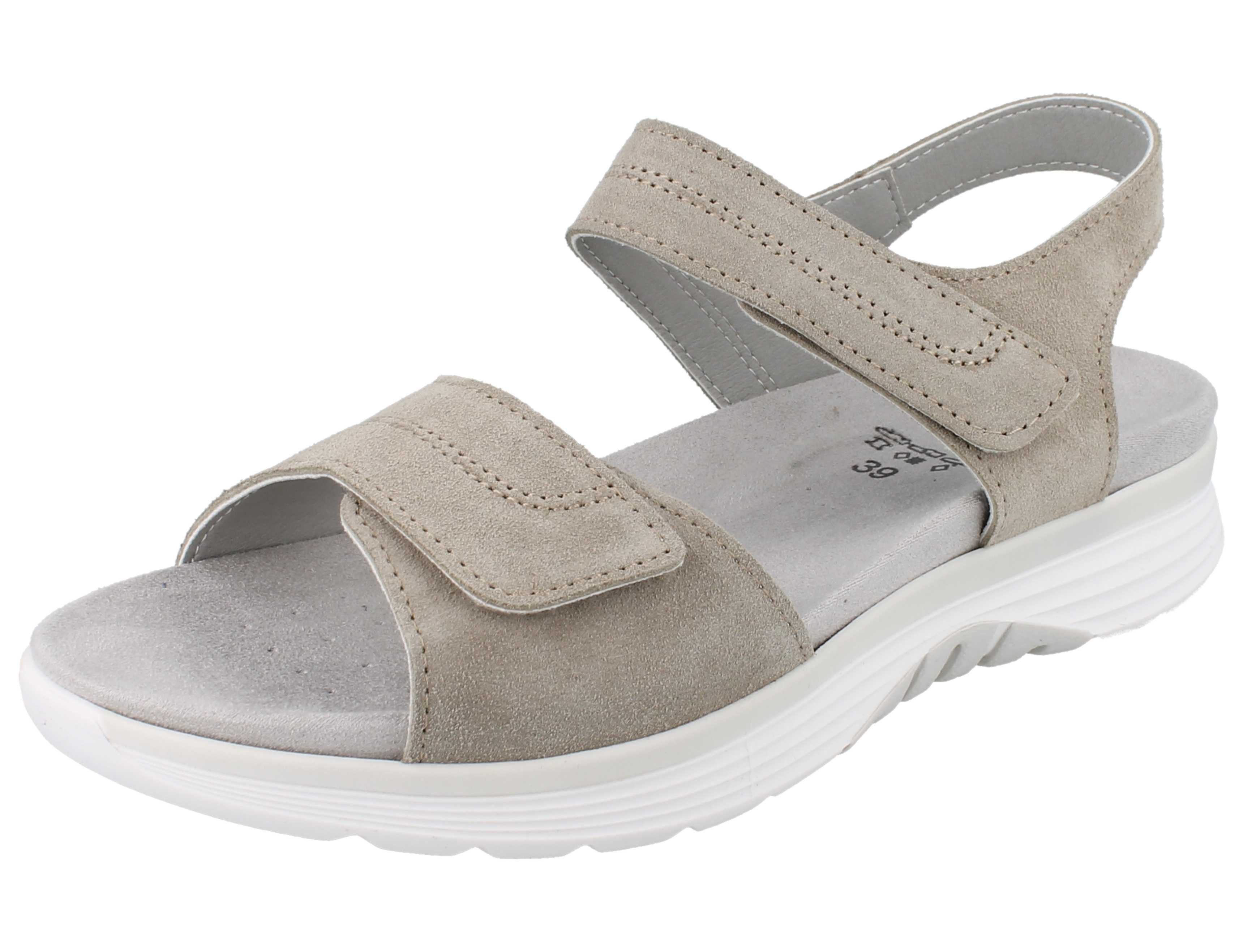 Longo LONGO Damen Sandalette khaki grün Veloursleder - Größe: 42 Sandale