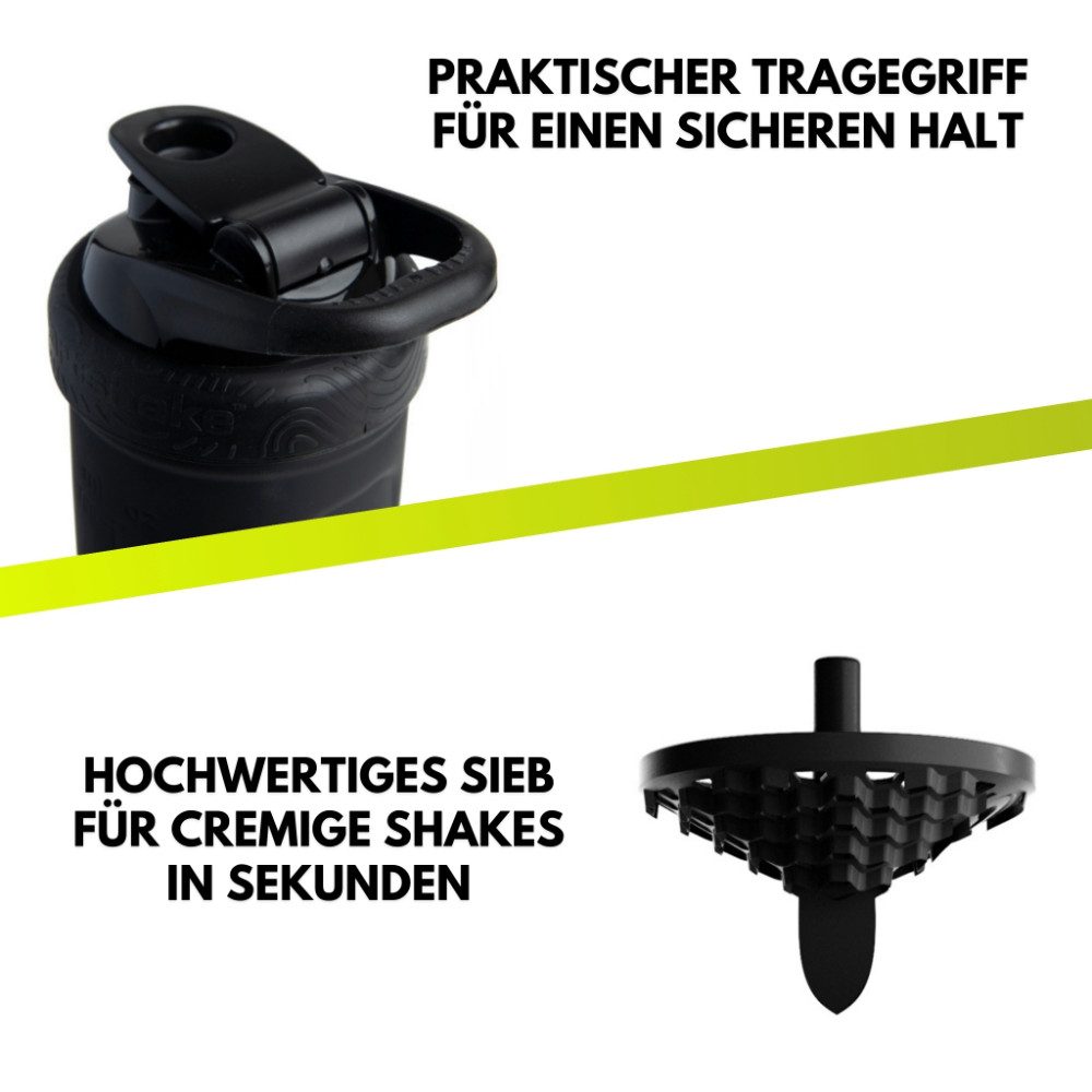GYMSHAKER Protein Shaker Edelstahl 2er Pack Trinkflasche für Fitness, Sport & Bodybuilding, (2-tlg) – Bild 5 von 5